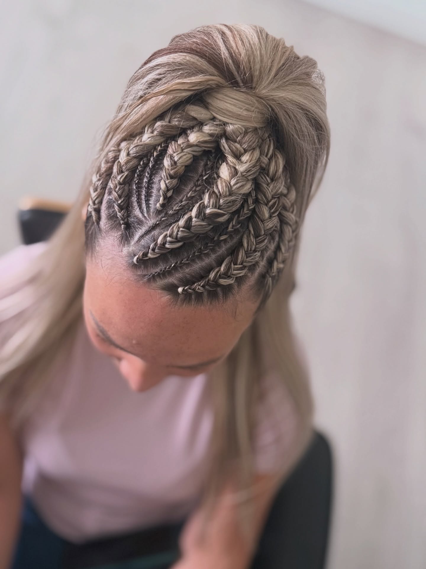 Braided Half-Up Style With Loose Waves