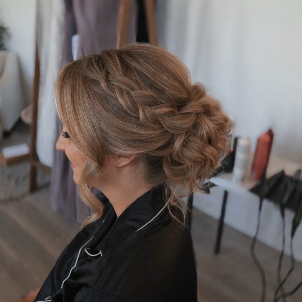 Braided Updo With Loose Curls