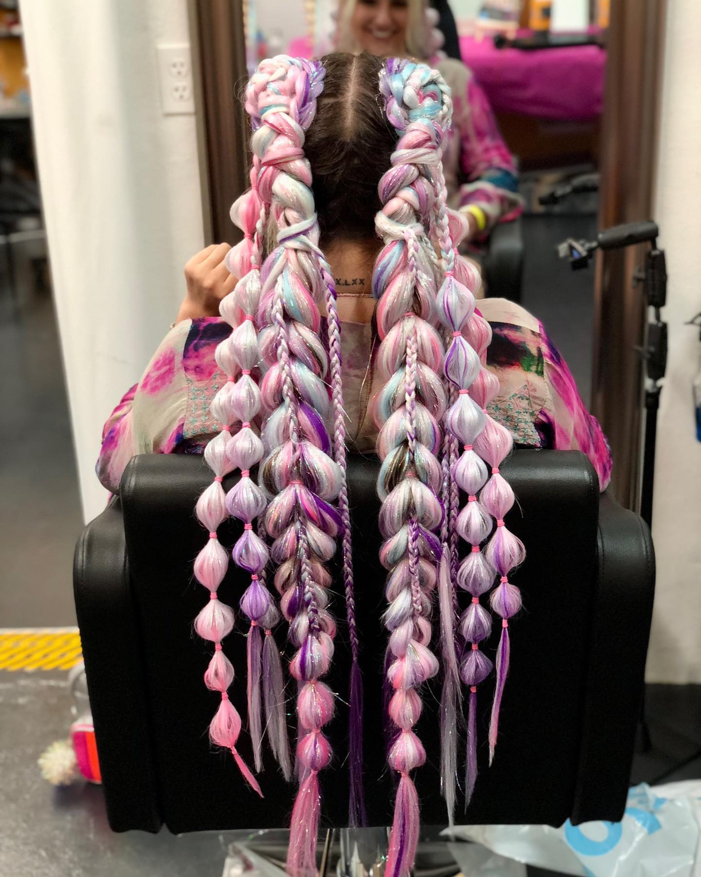 Bubble Braids With Tinsel Strands