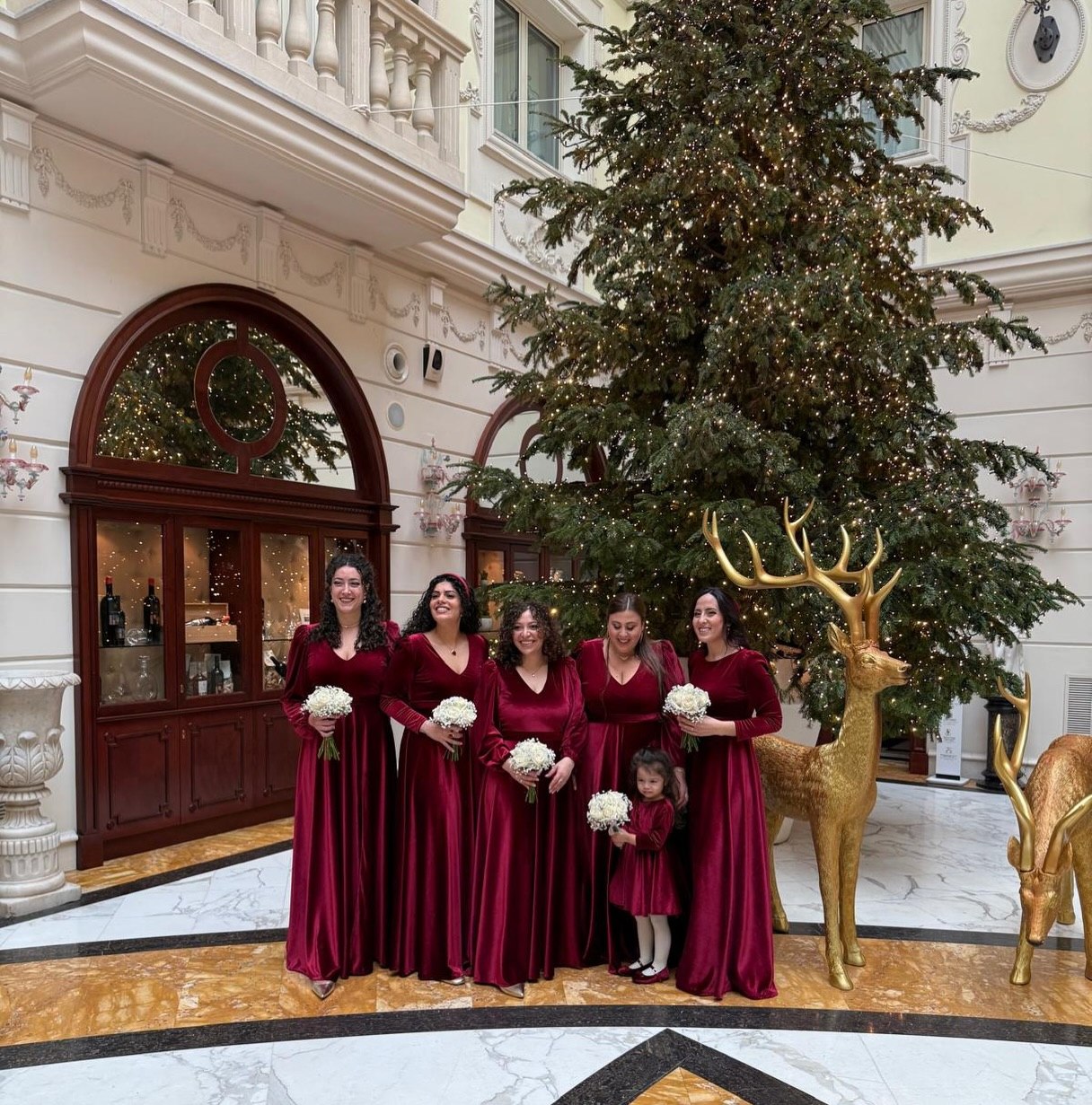 Burgundy Velvet Long Sleeve Bridesmaid Dresses