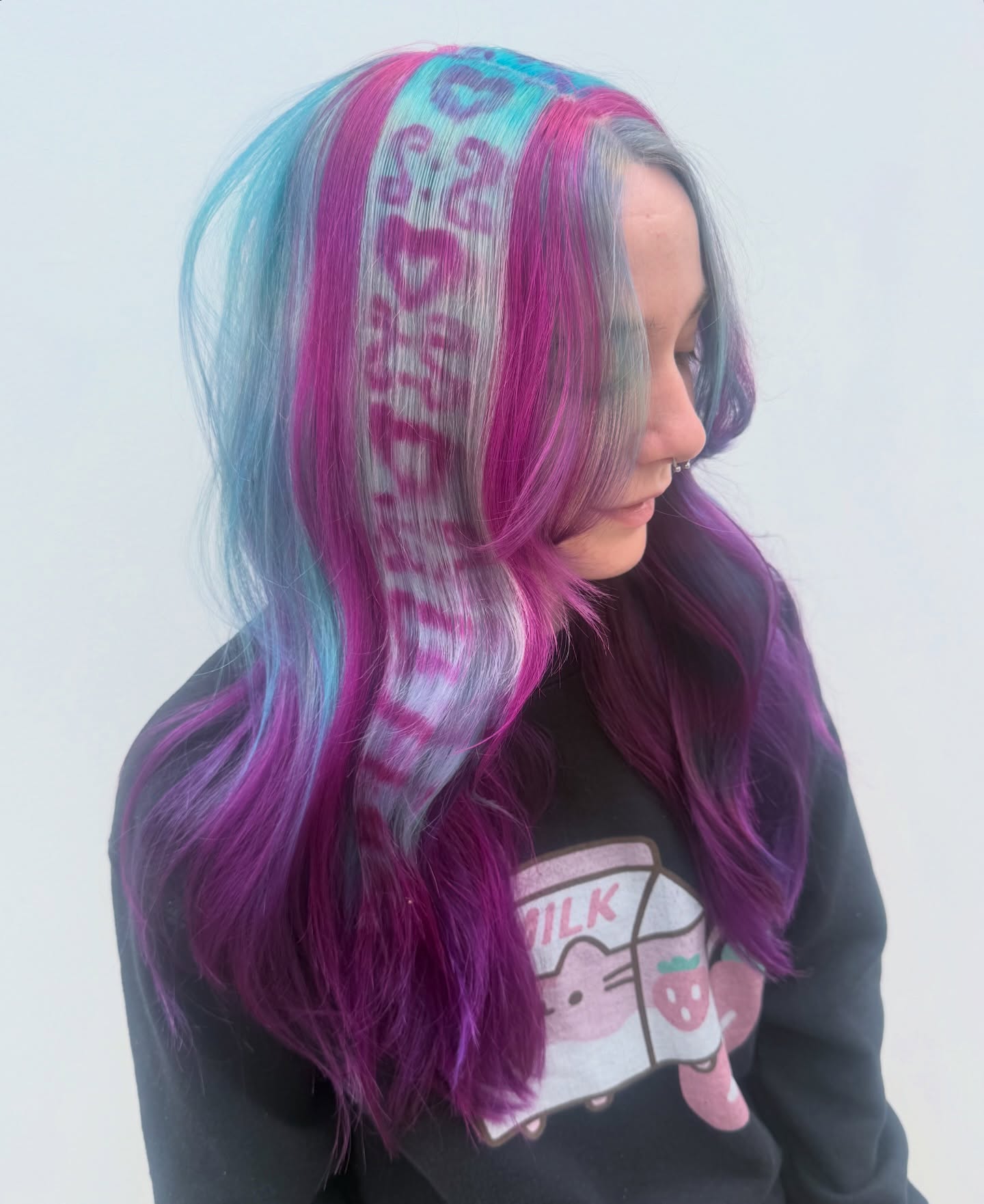 Candy Leopard Print Streaks In Purple Ombre