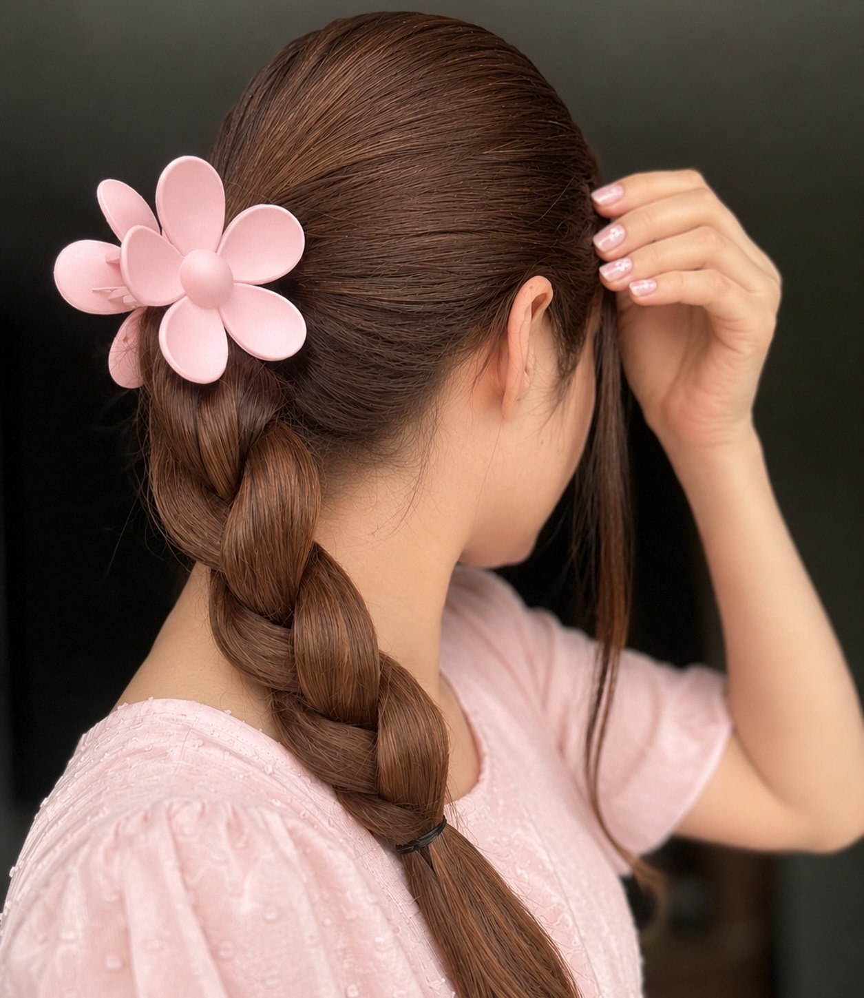Chic Braided Style With Floral Claw Clip
