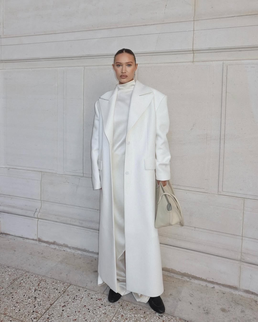 Chic Monochrome Winter Wedding Guest Ensemble