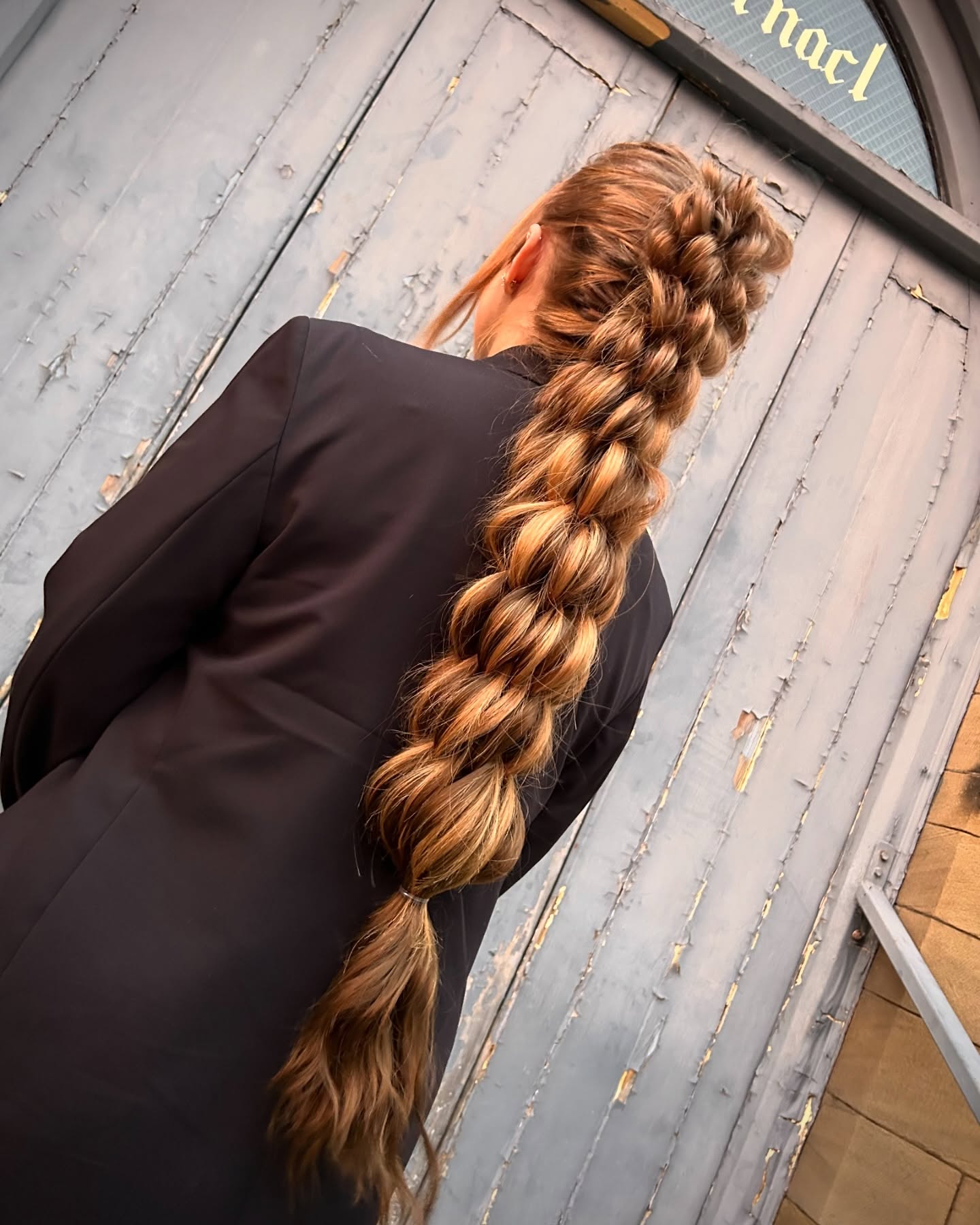 Chunky Bubble Braid With Warm Honey Blonde