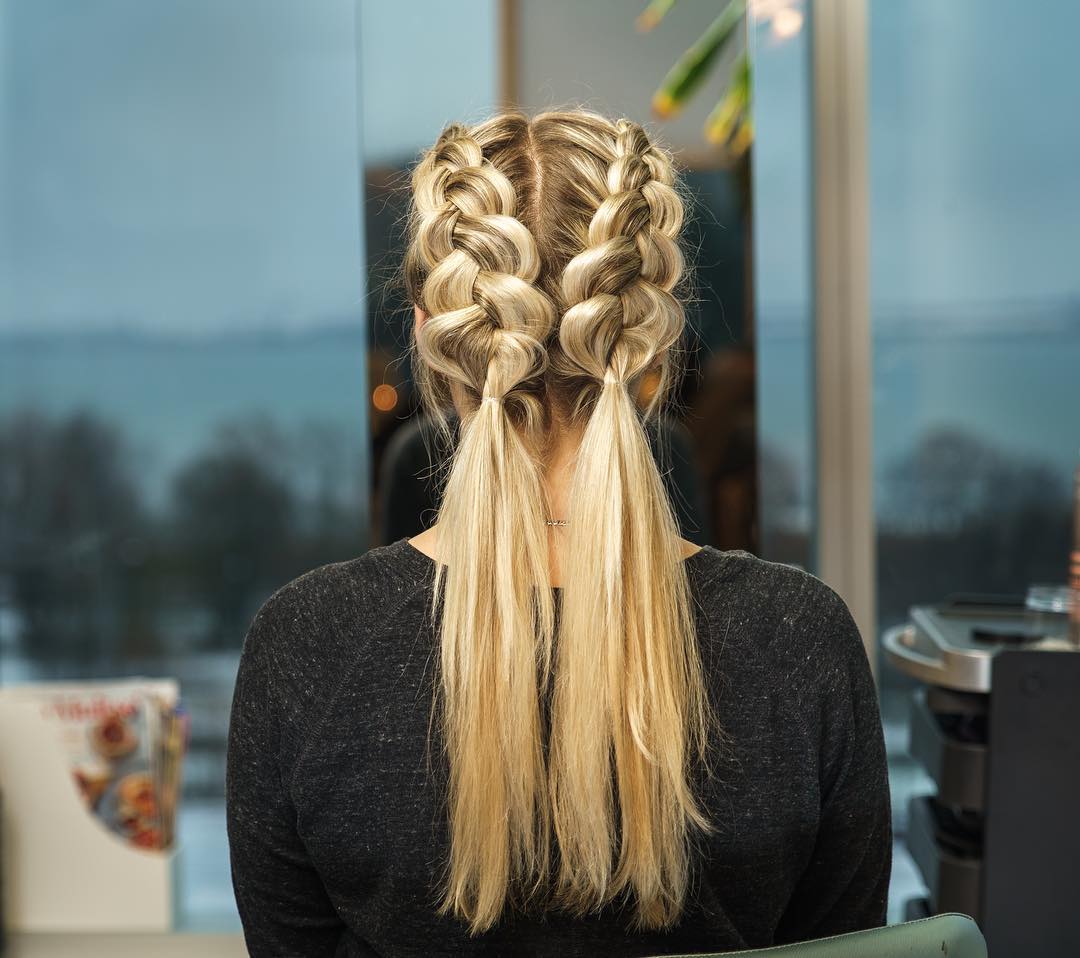 Chunky Dutch Braids With Loose Ends