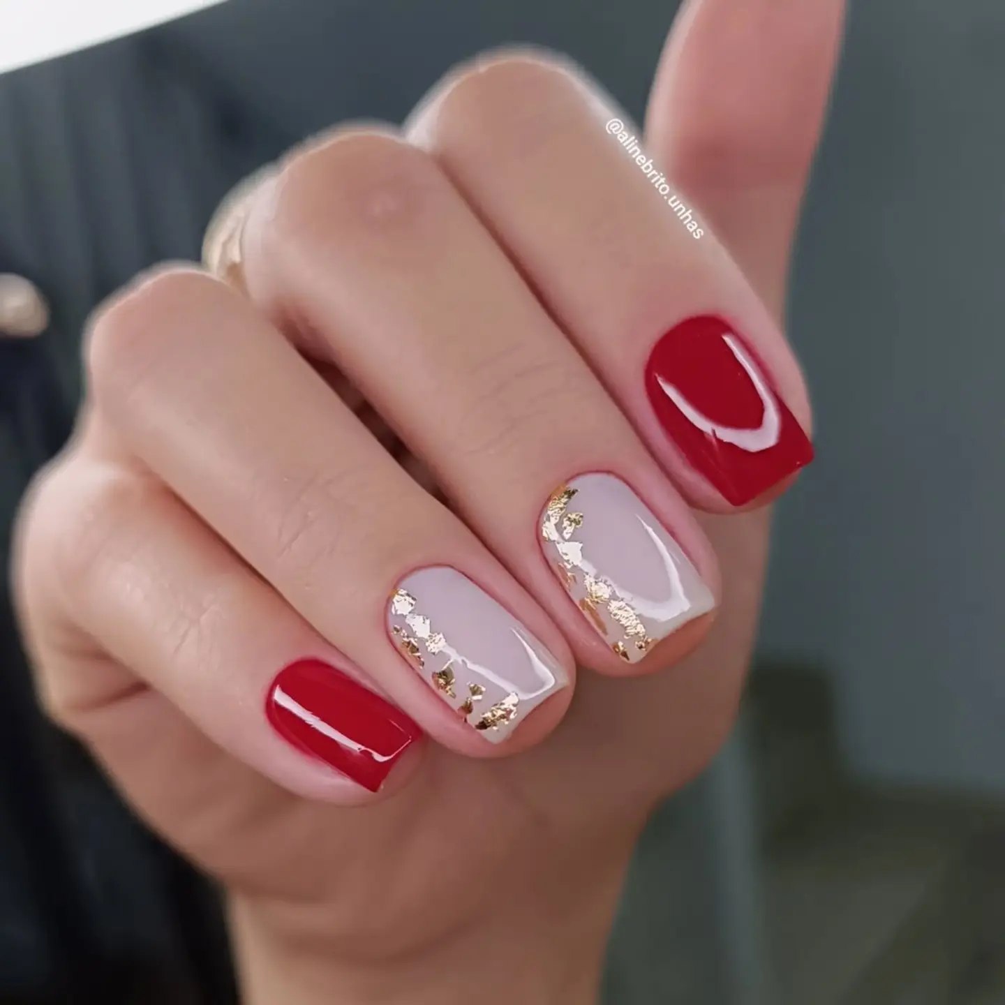 Classic Red and Neutral with Gold Foil Accent