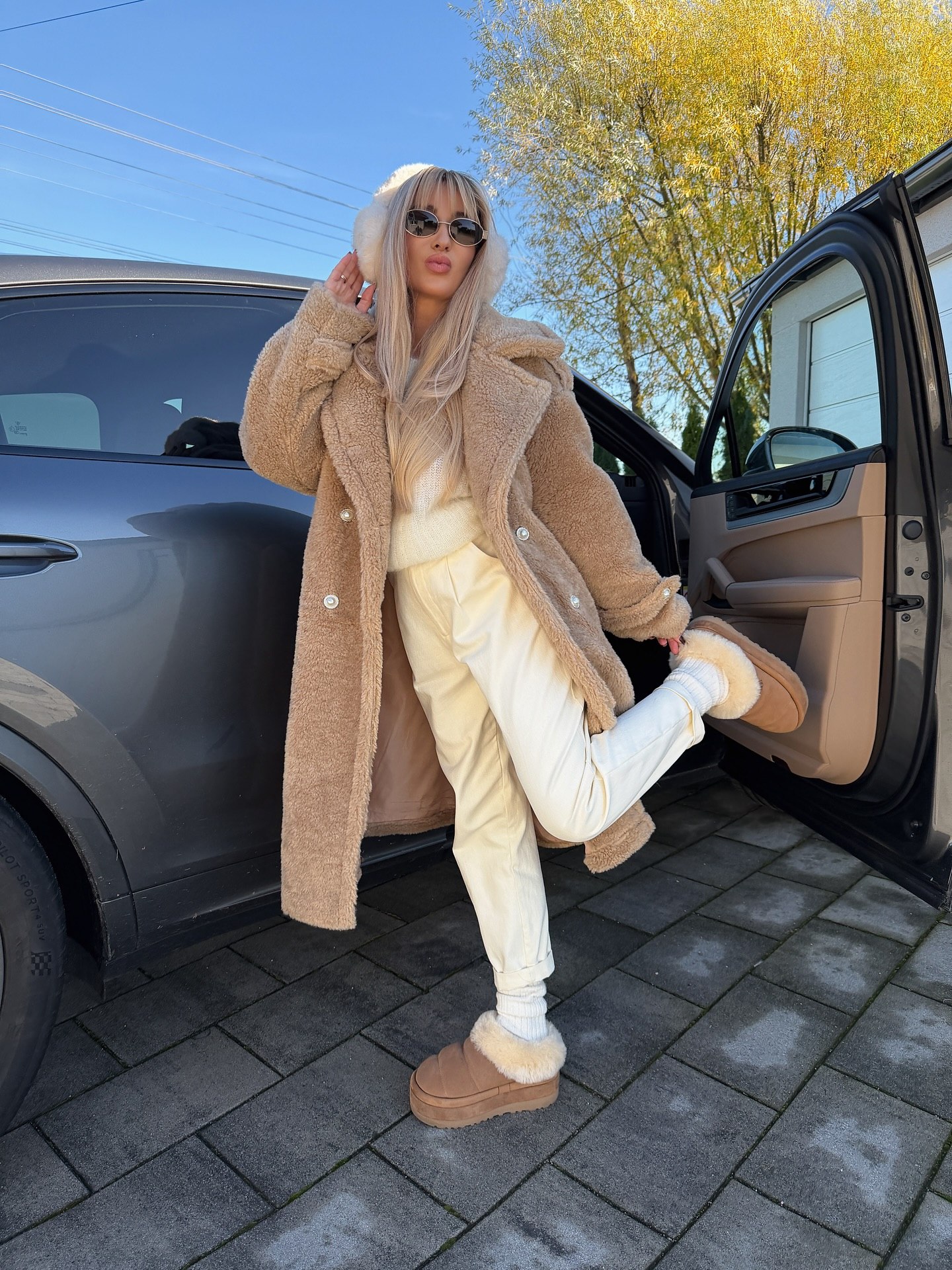 Cozy Teddy Coat And Fleece Lined Slippers