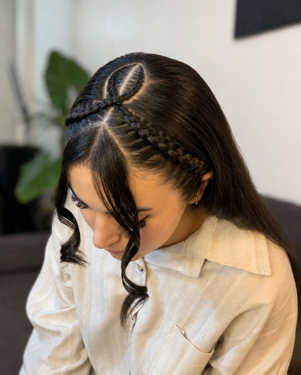 Cute Braided Bunny Ears With Face Framing Tendrils