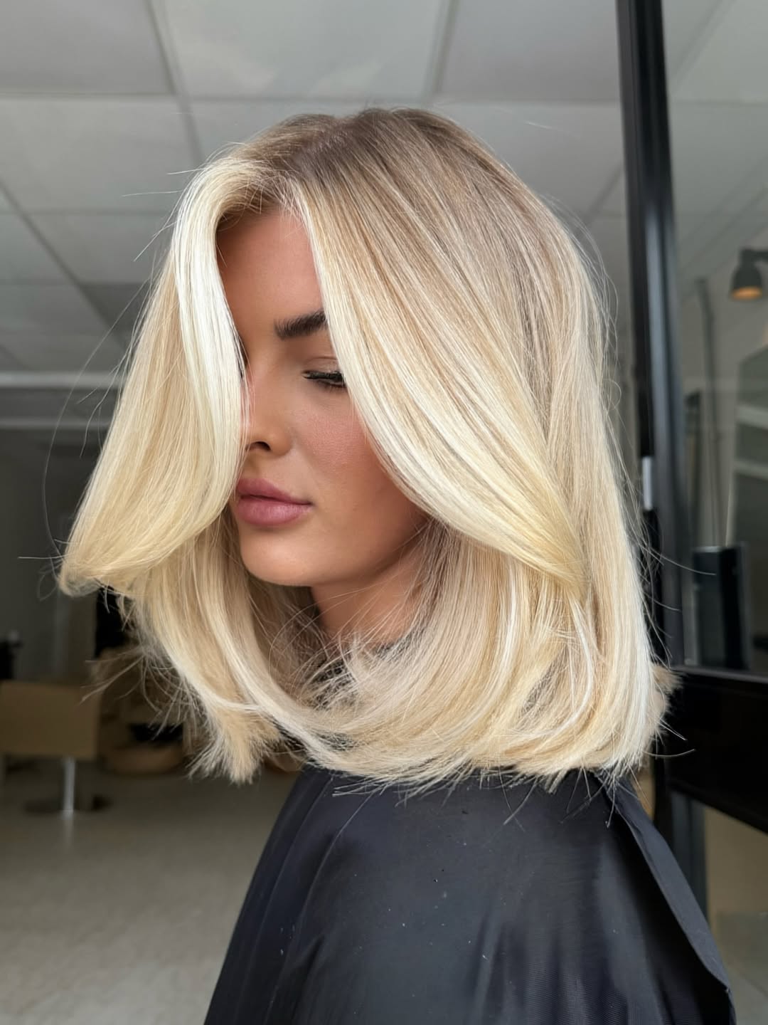 Dimensional Honey Blonde Bob With Face Framing Layers