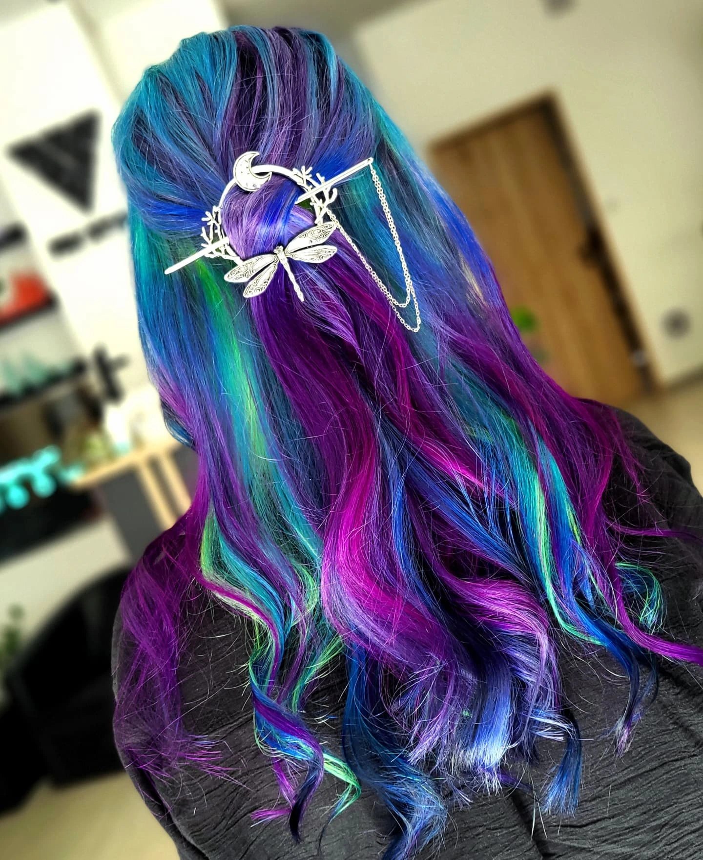 Dragonfly Dreamcatcher Multi-Color Galaxy Waves
