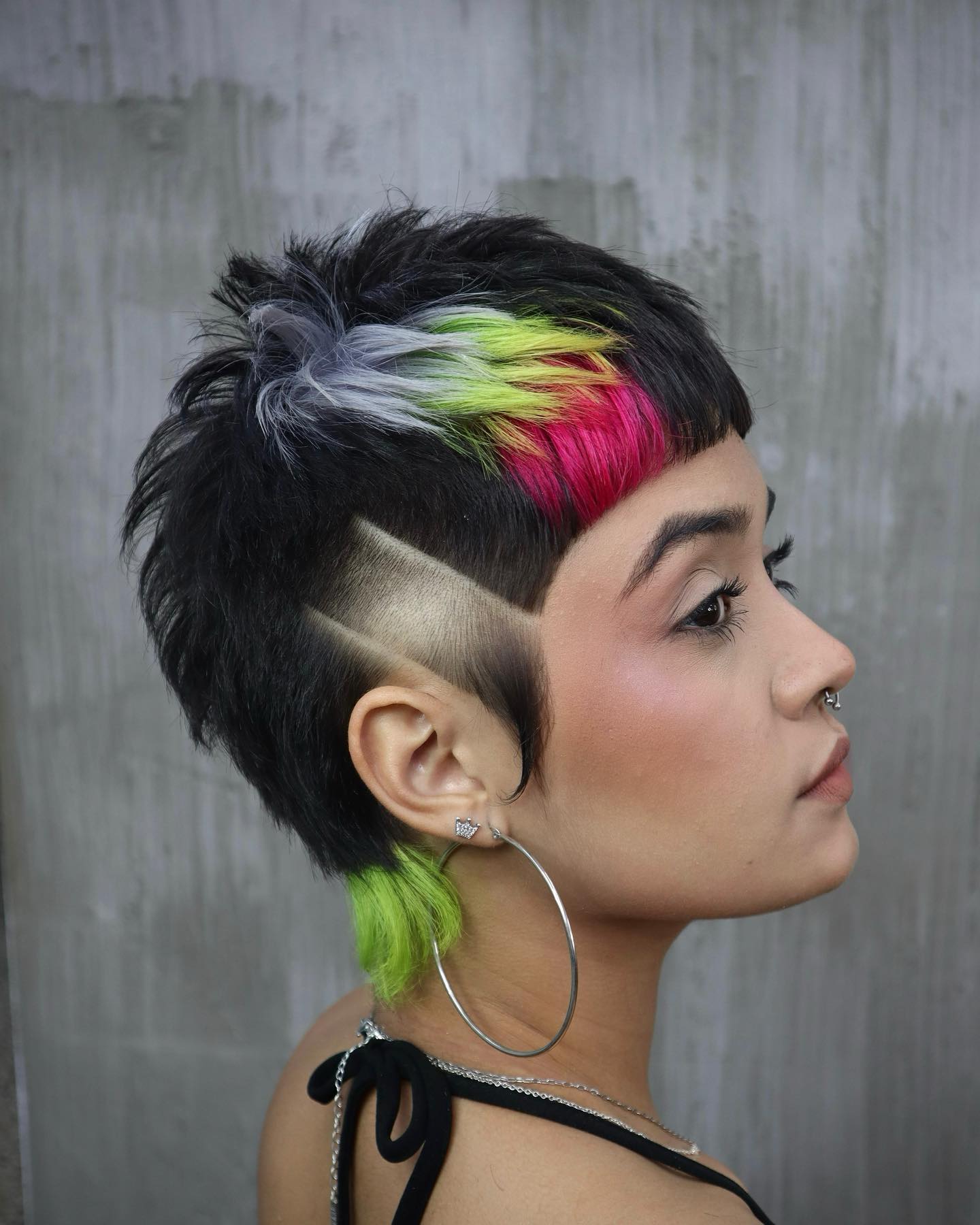 Edgy Punk Pixie With Neon Streaks