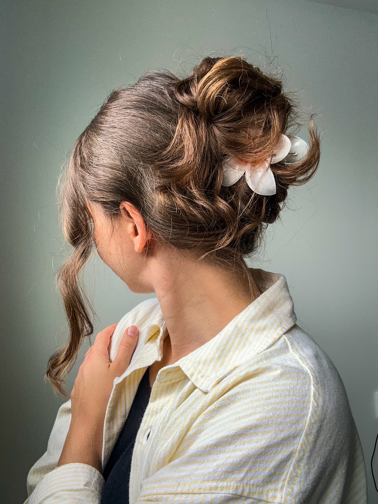 Effortless Updo With Delicate Floral Hair Clip