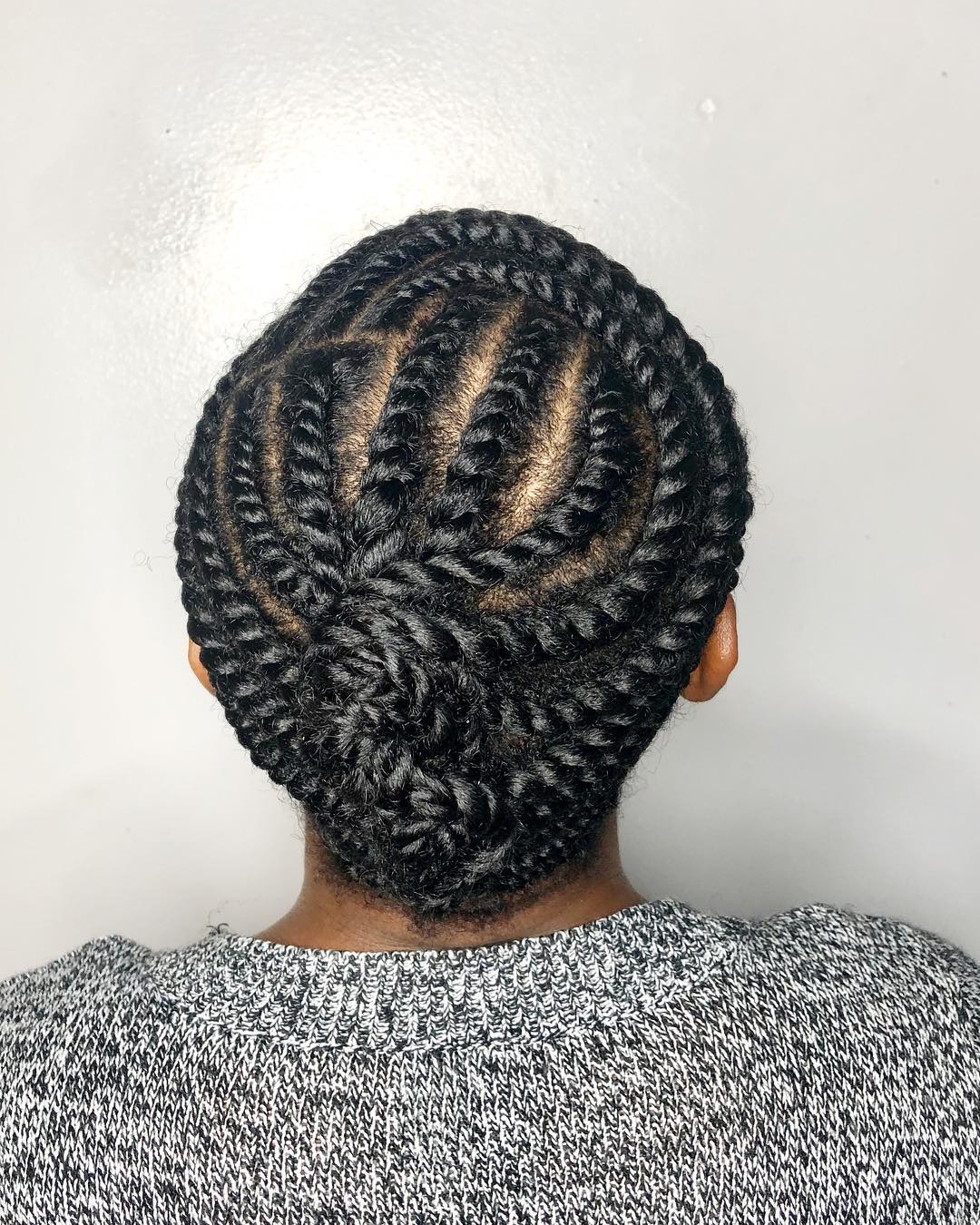 Elegant Crowned Flat Twists Updo
