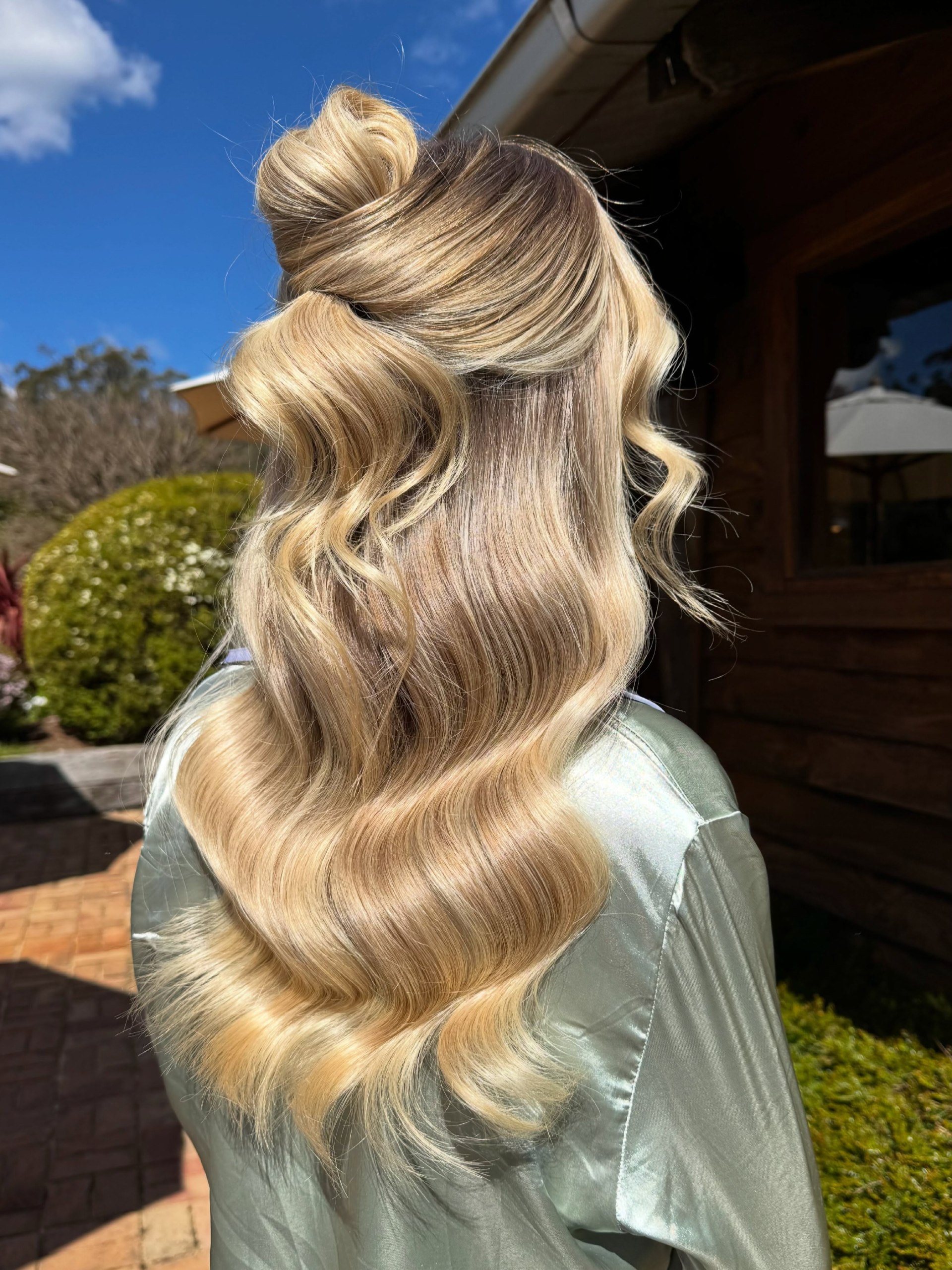Elegant Half Up Twisted Crown With Loose Waves