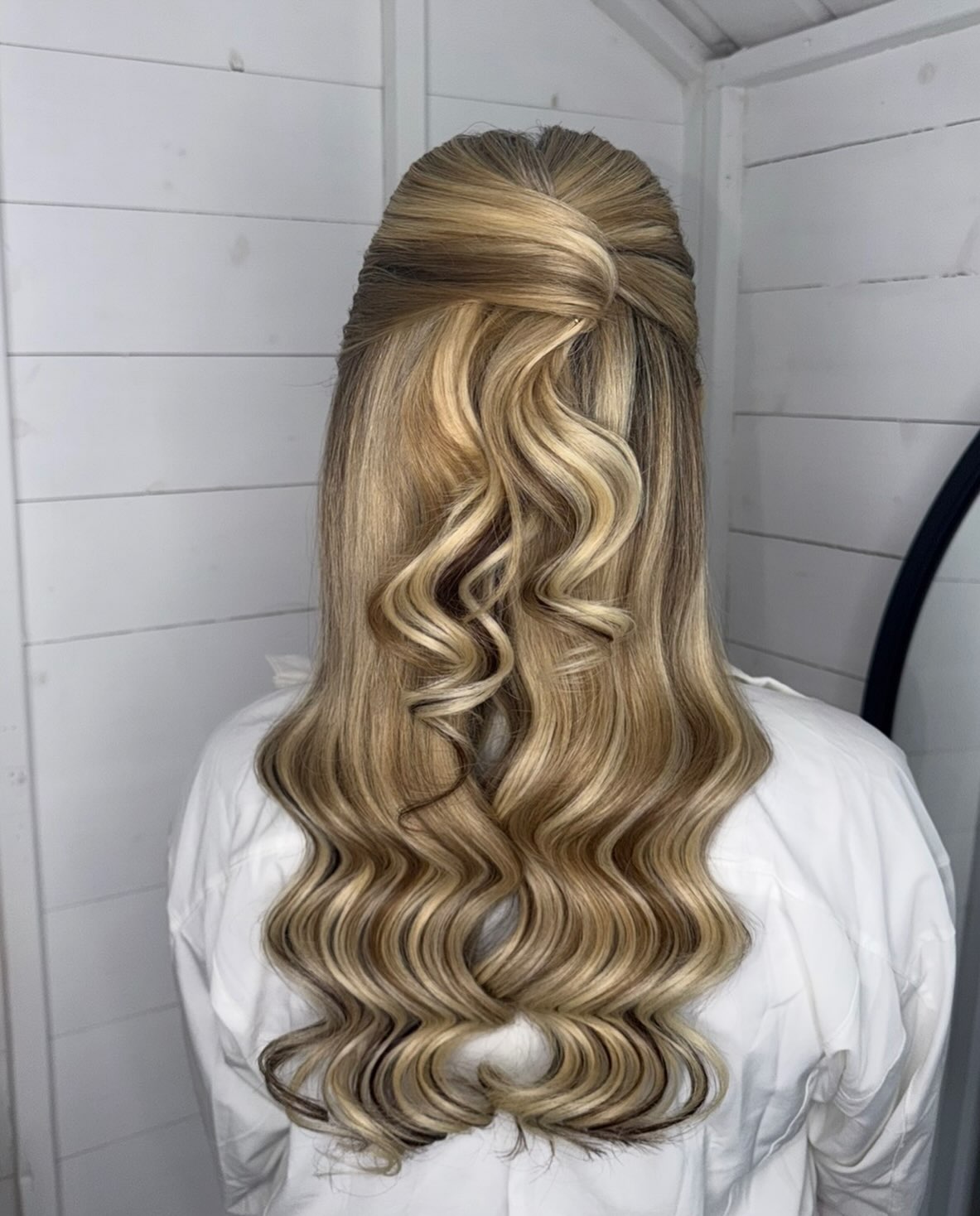 Elegant Twisted Half-Up Deep Waves