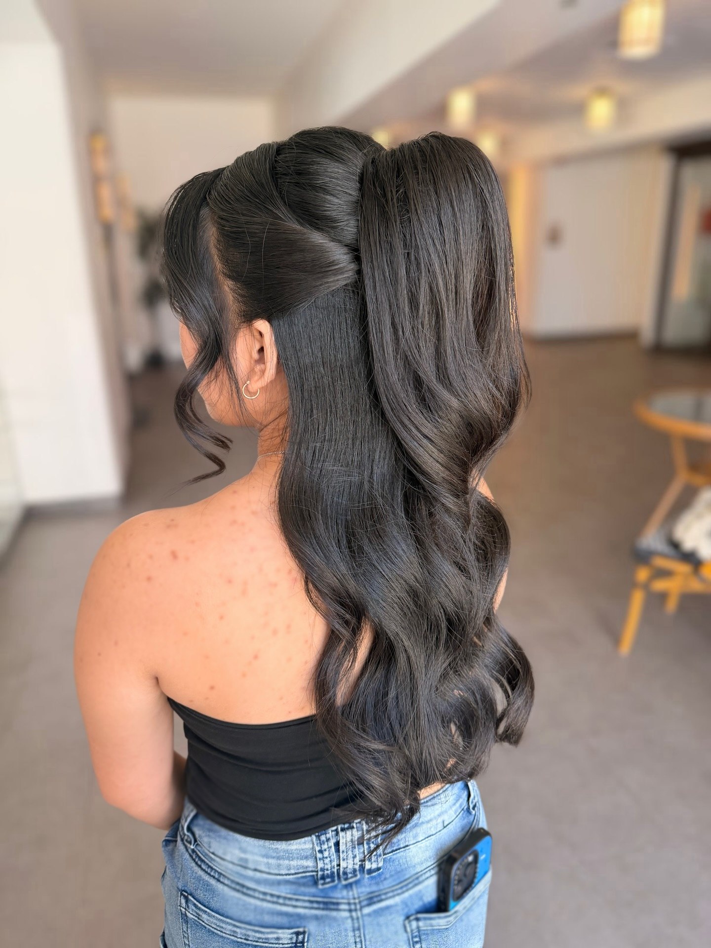Elegant Twisted Half-Up High Ponytail