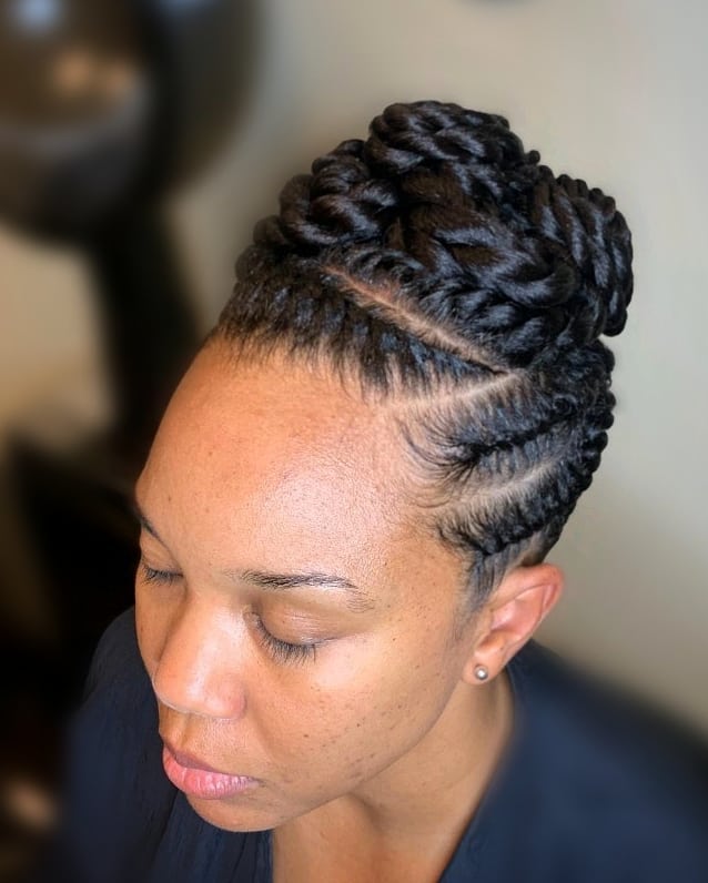 Elegant Two-Tone Flat Twist Updo