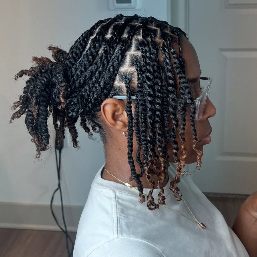 Elegant Two-Tone Mini Twists Updo