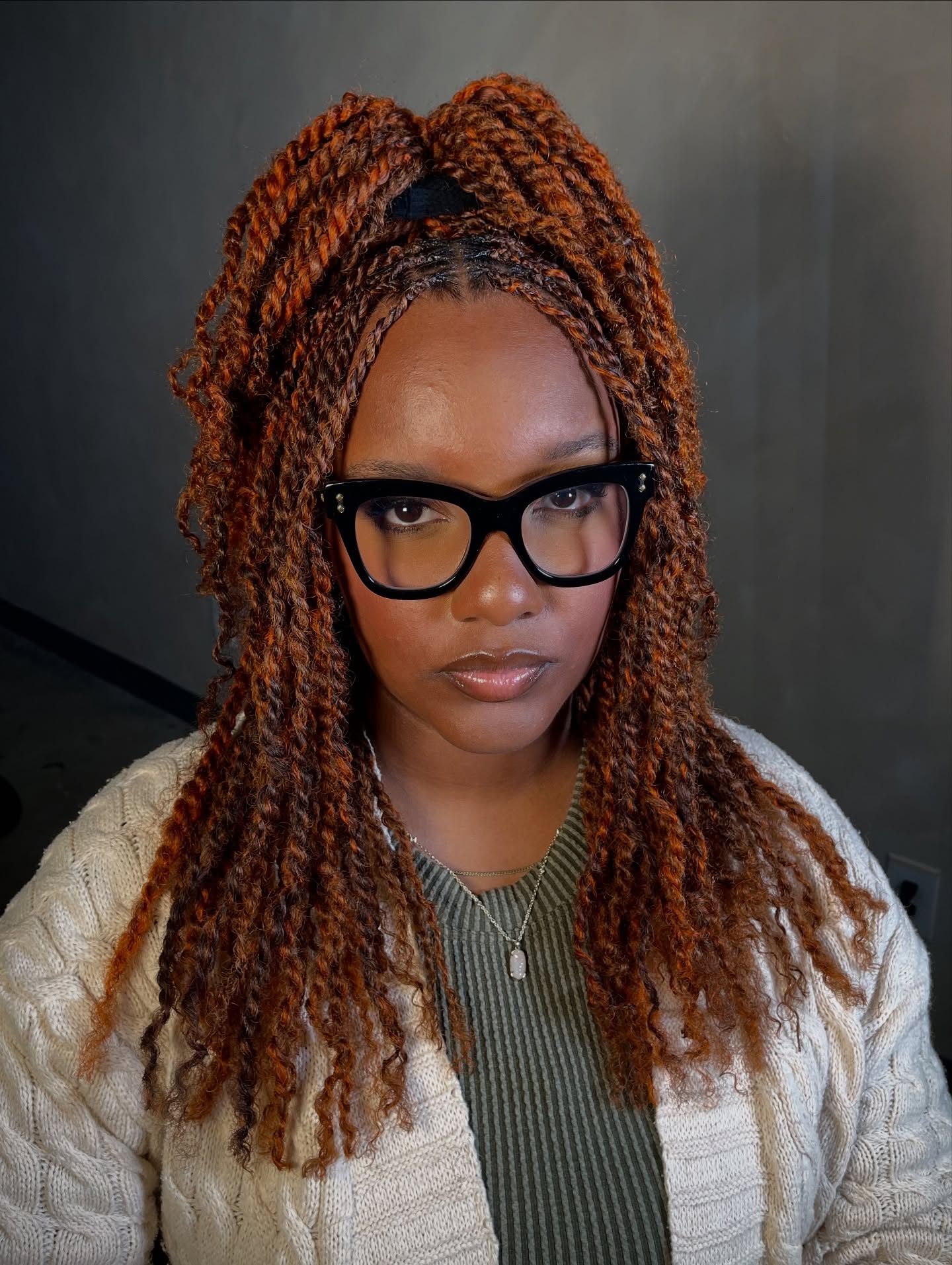Fiery Auburn Twists With Defined Curls