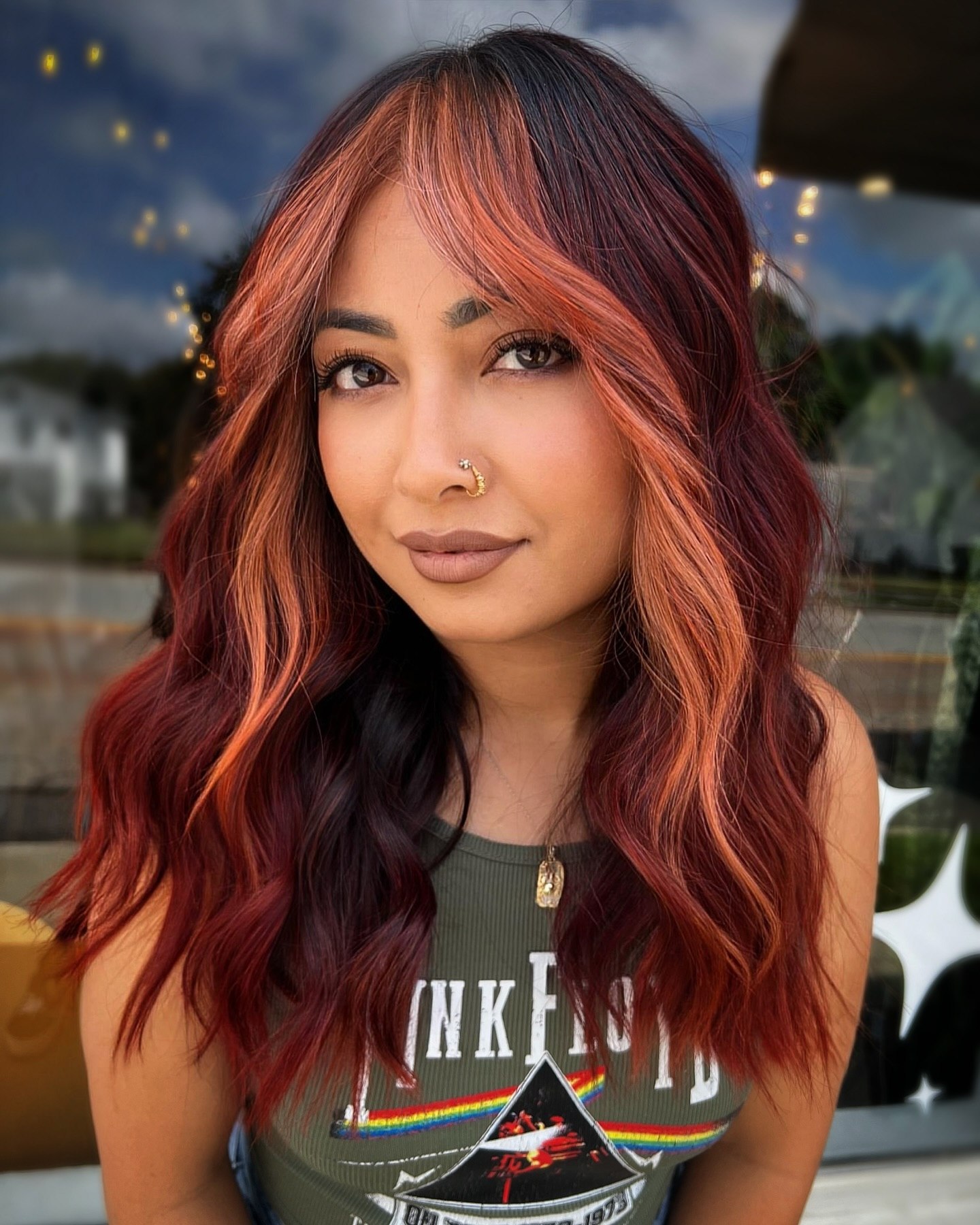 Fiery Cherry Cola Waves With Copper Money Piece