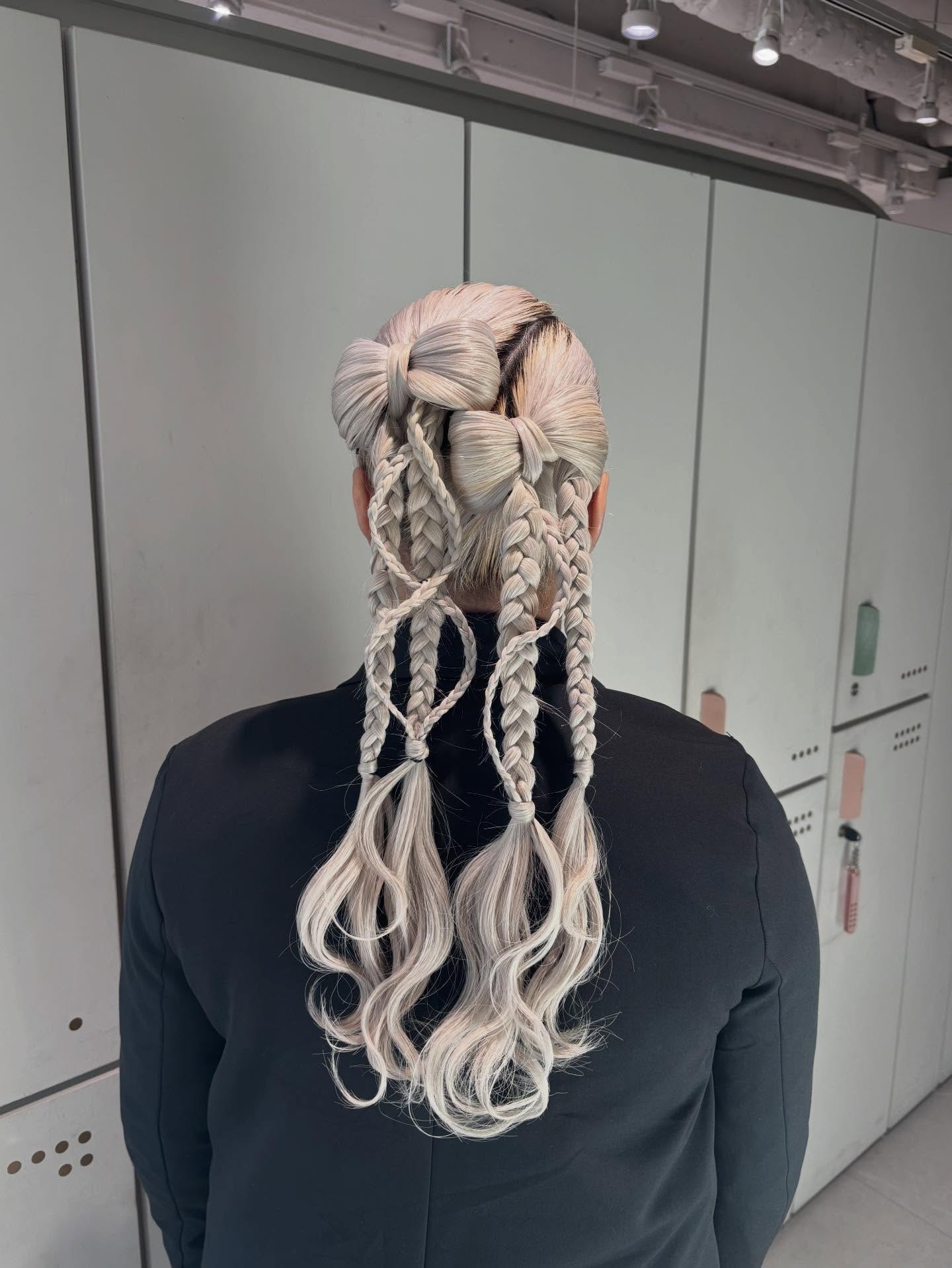 Gacha Platinum Blonde Bow Braids