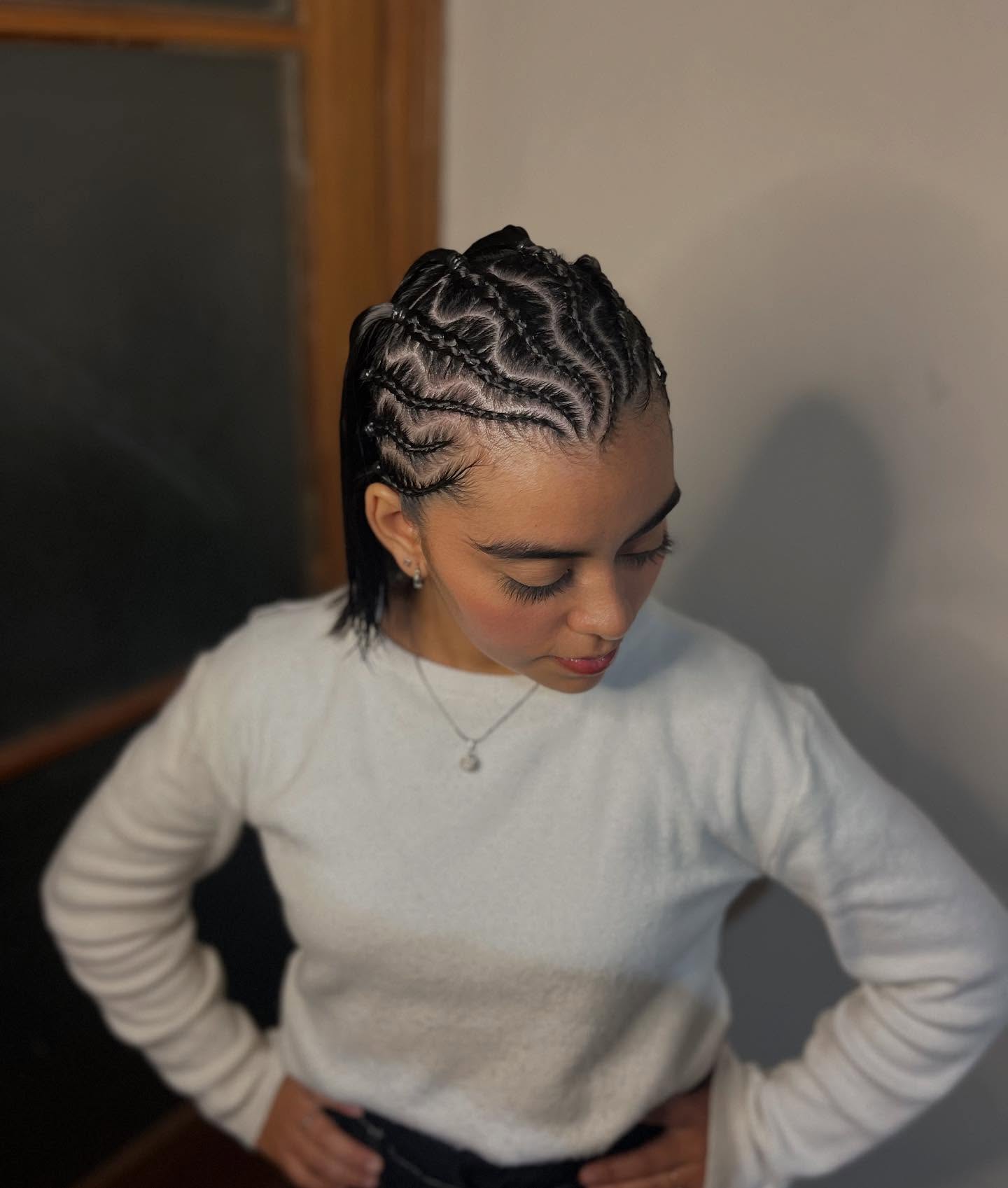 Geometric Cornrows With Baby Hair Accents