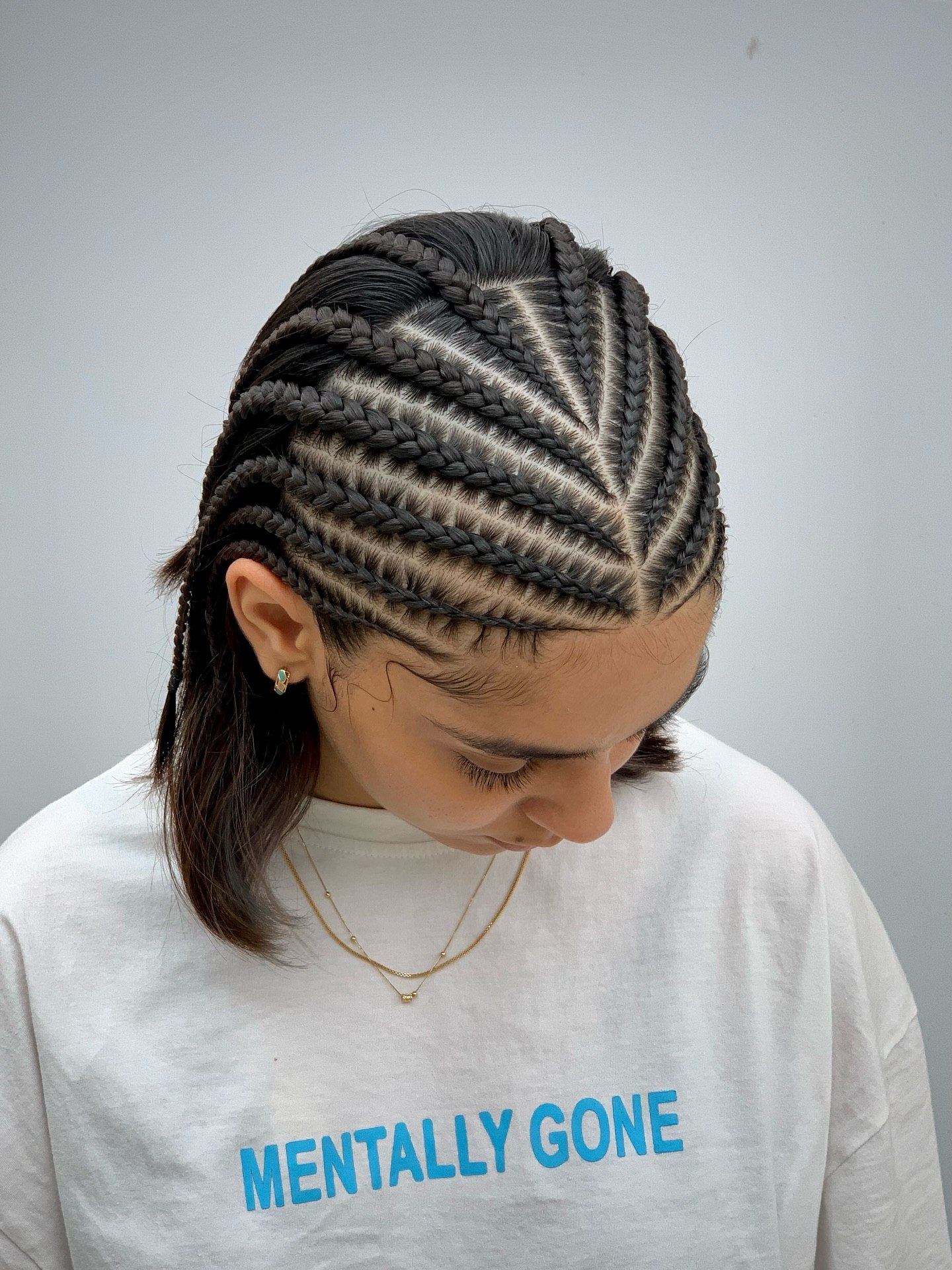 Geometric Cornrows With Loose Ends