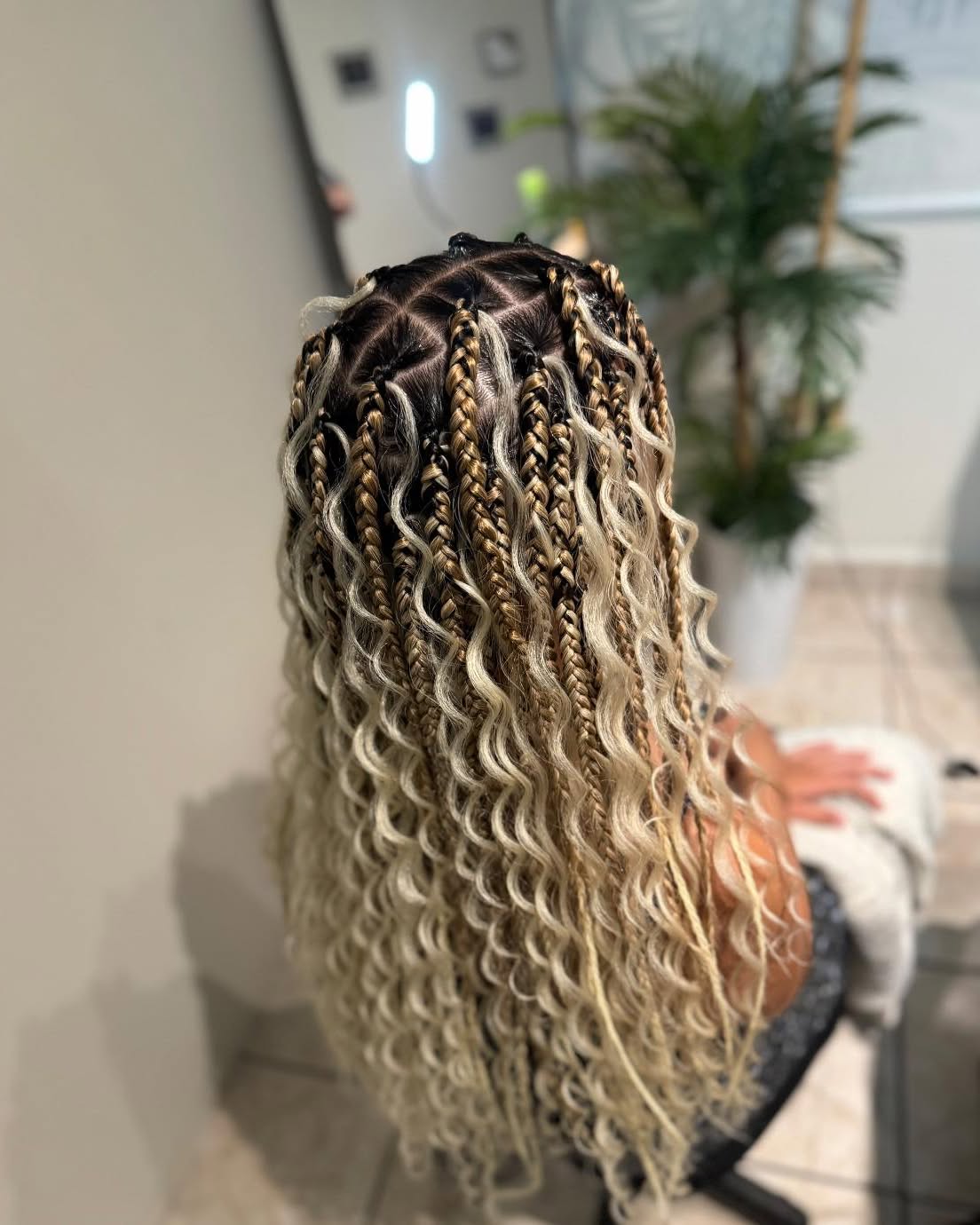 Goddess Braids With Loose Curly Ends