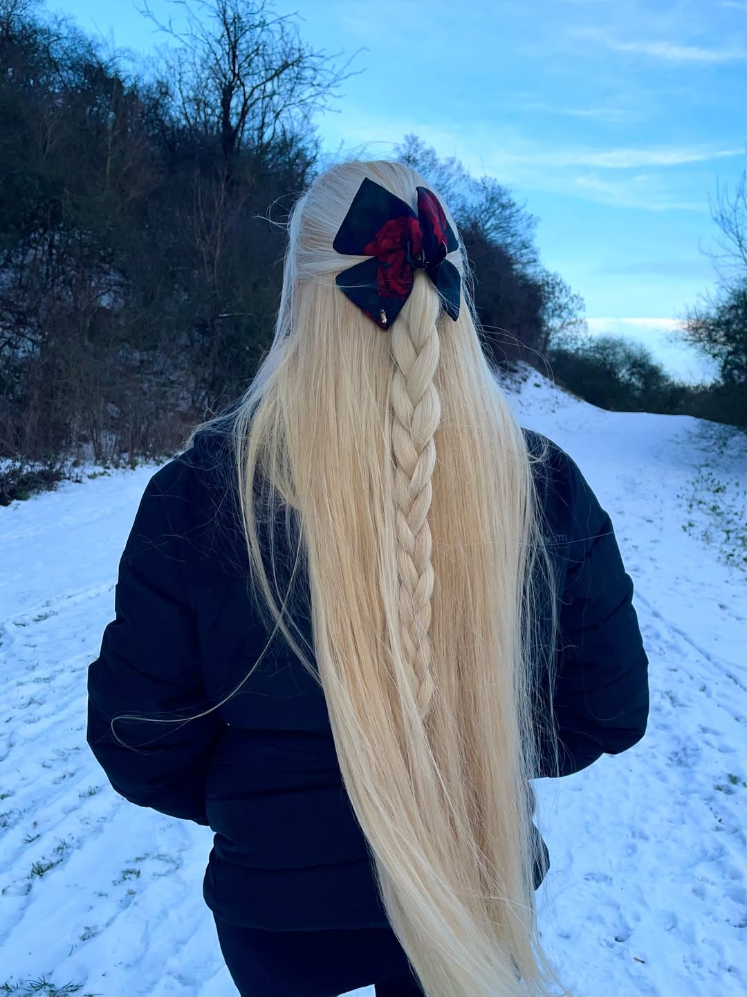 Gothic Romance Braided Blonde Hair With Bow