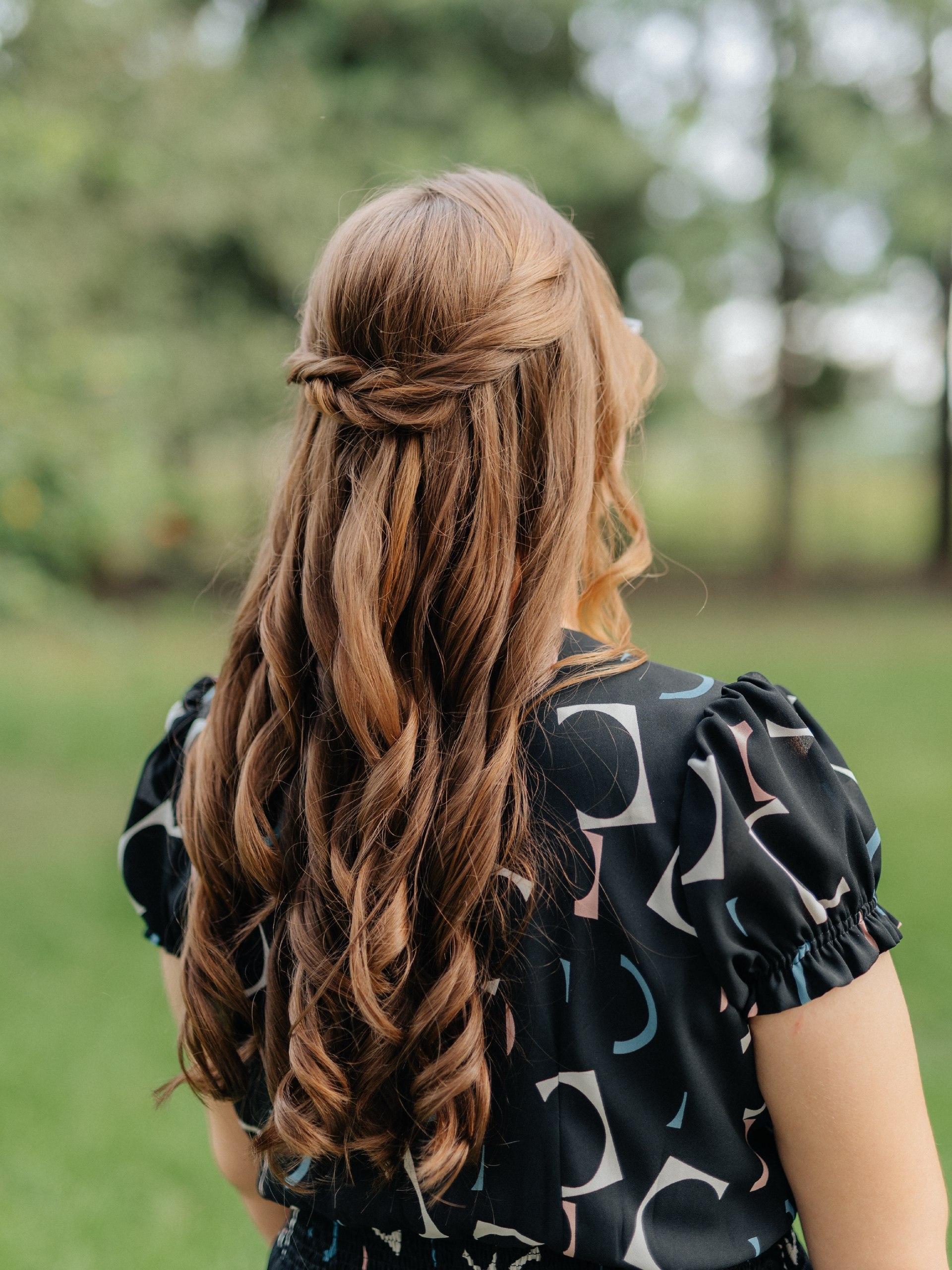 Half Up Twisted Curls On Auburn Hair