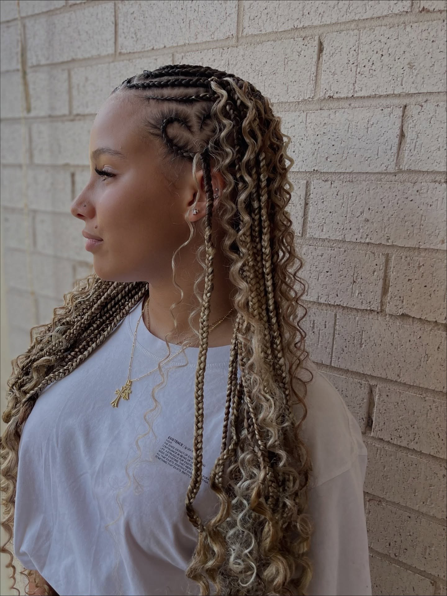 Heart Shaped Goddess Braids with Curly Ends