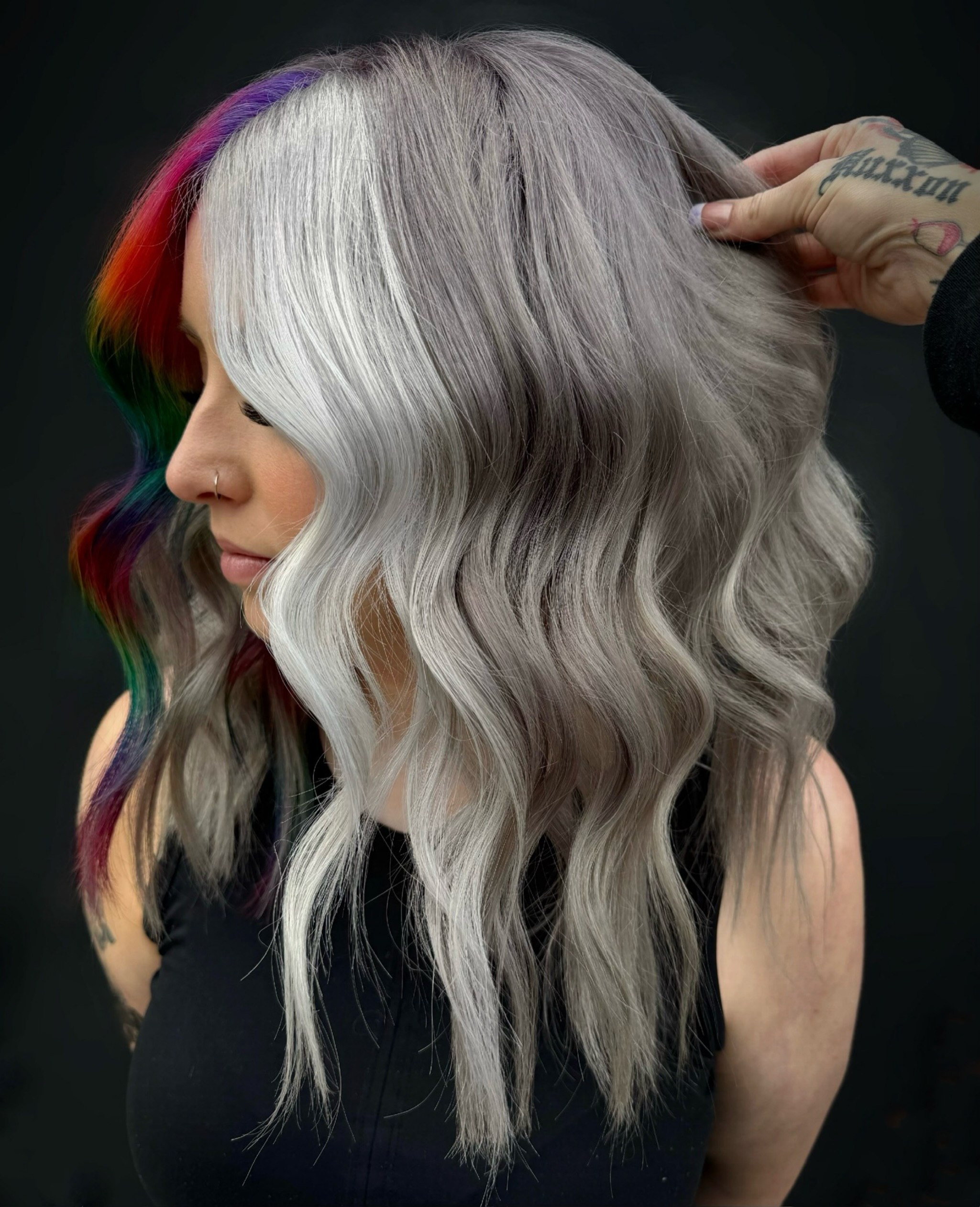Hidden Rainbow Underneath Silver Lob