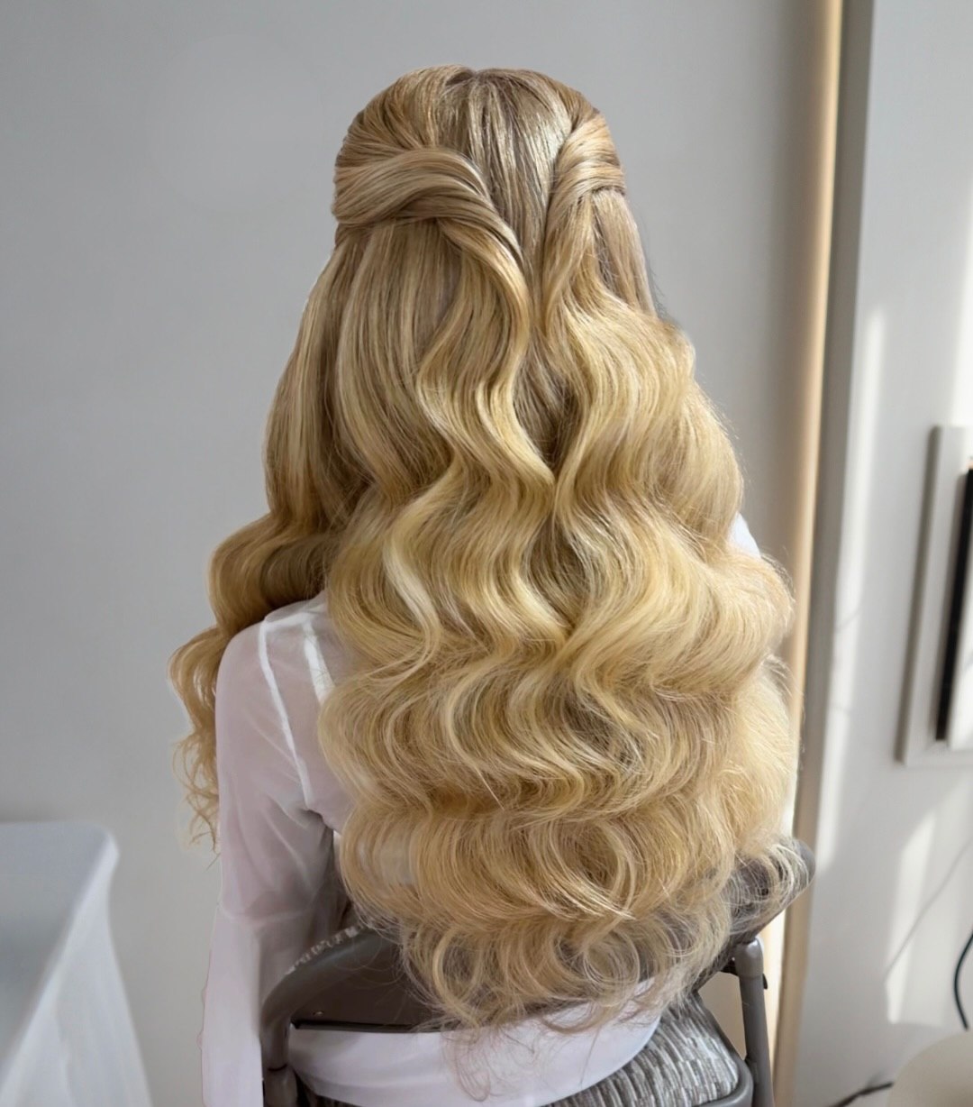Hollywood Waves Half-Up Twisted Style