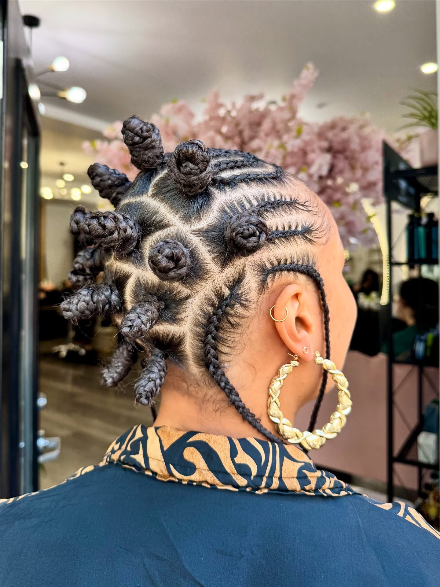 Intricate Braided Bantu Knots With Defined Parts