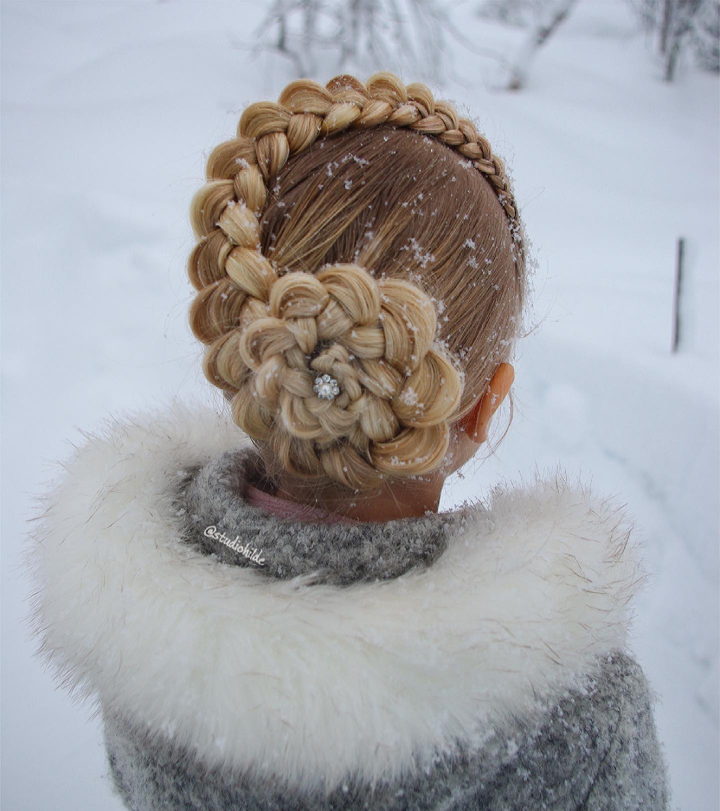 Intricate Braided Crown With Flower Detail