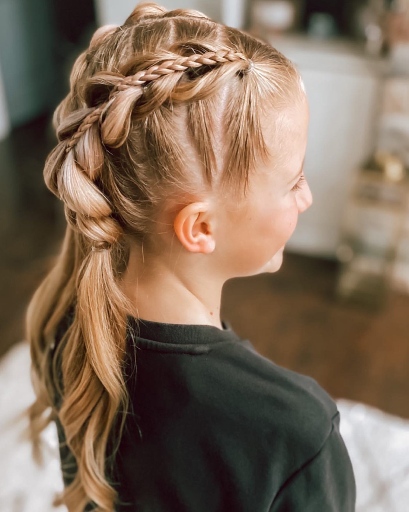 Intricate Dutch Dragon Braids On Golden Blonde Hair