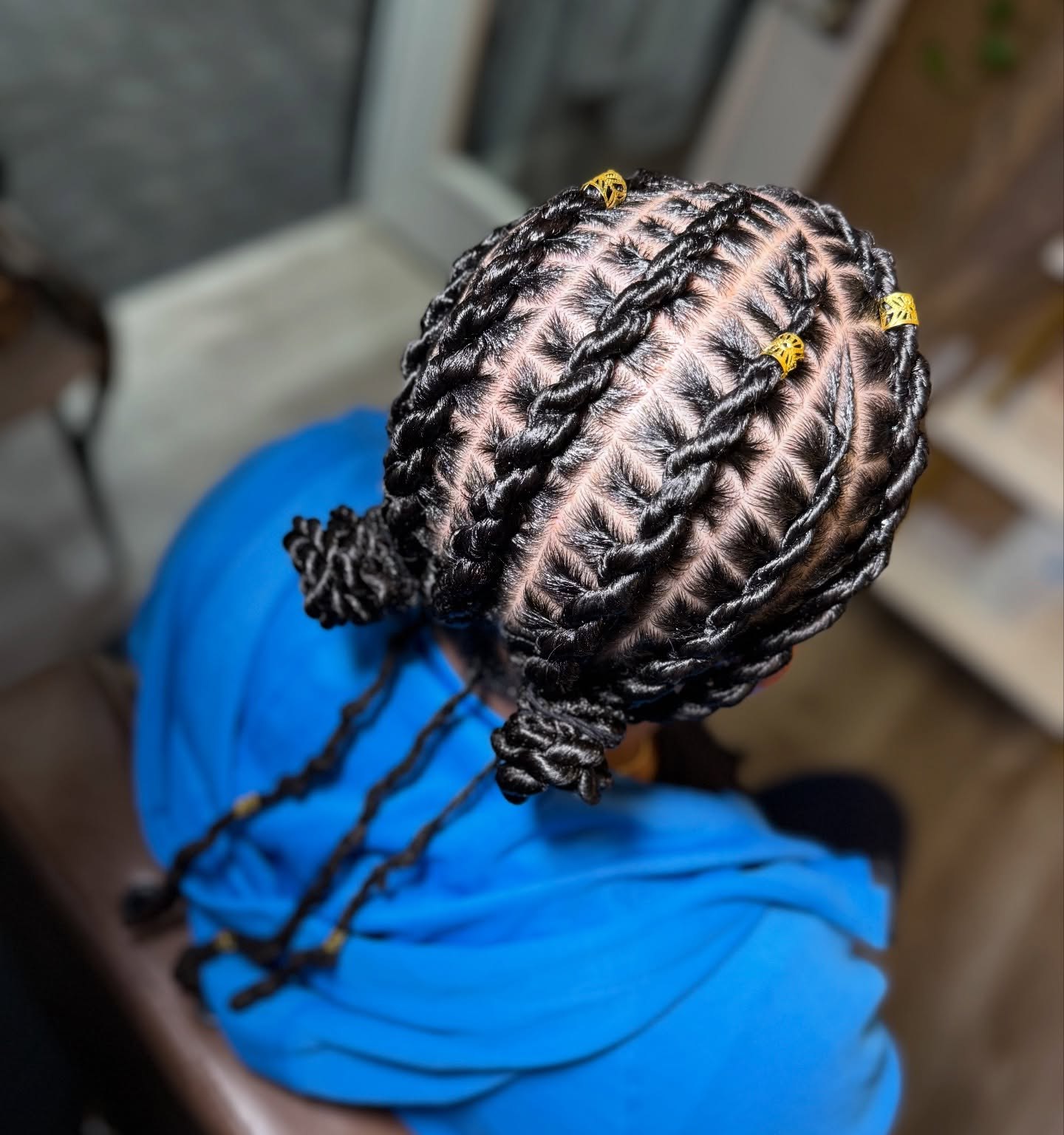 Intricate Flat Twists With Gold Accents