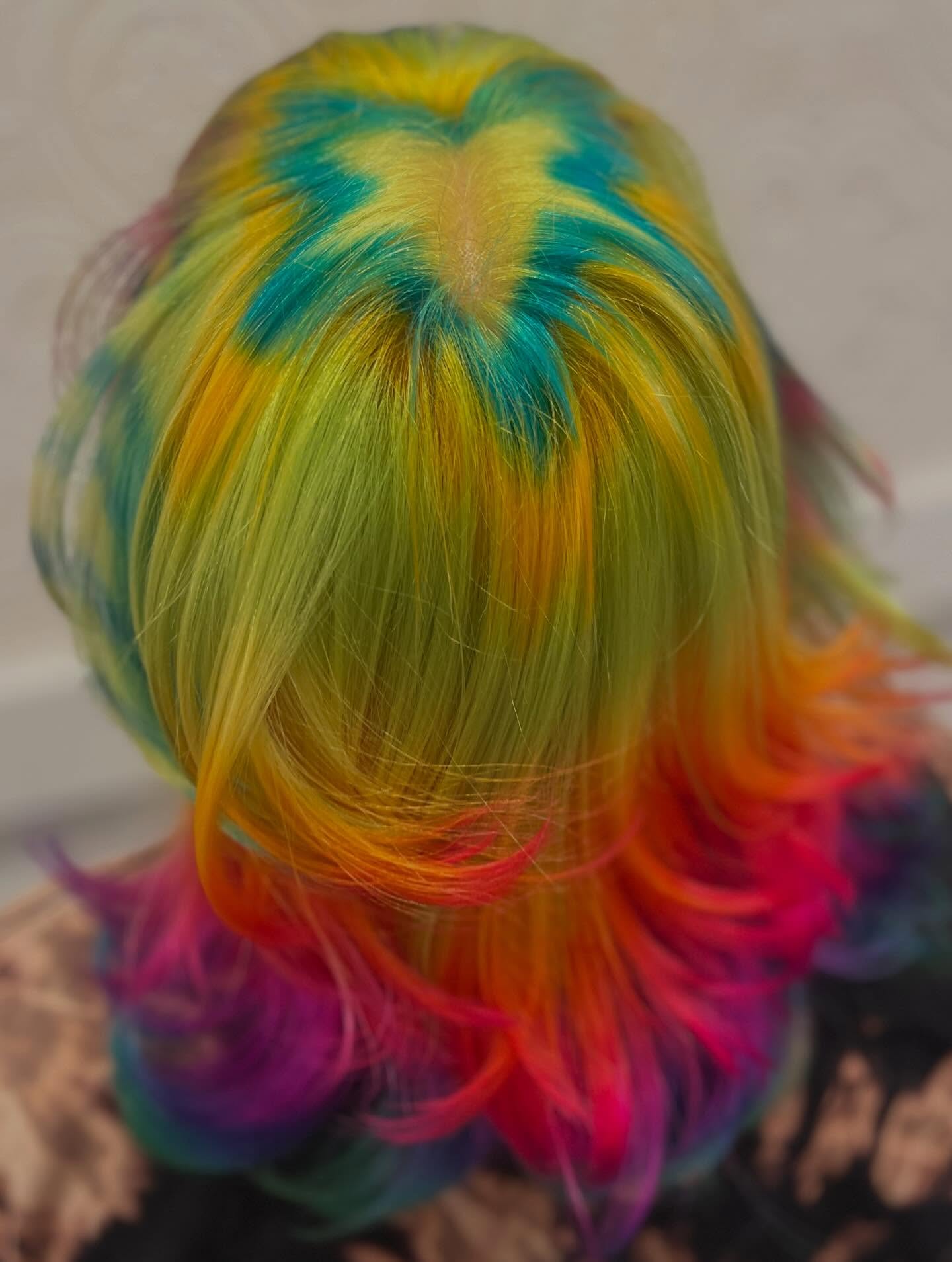 Kaleidoscope Rainbow Starburst Hair Art