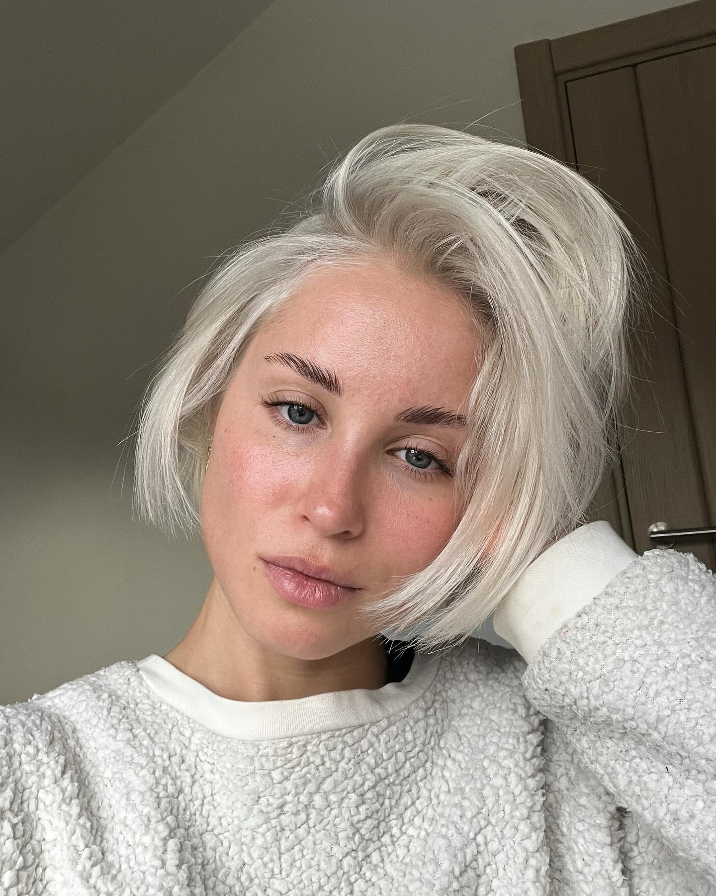Platinum Blonde Bob With Effortless Texture