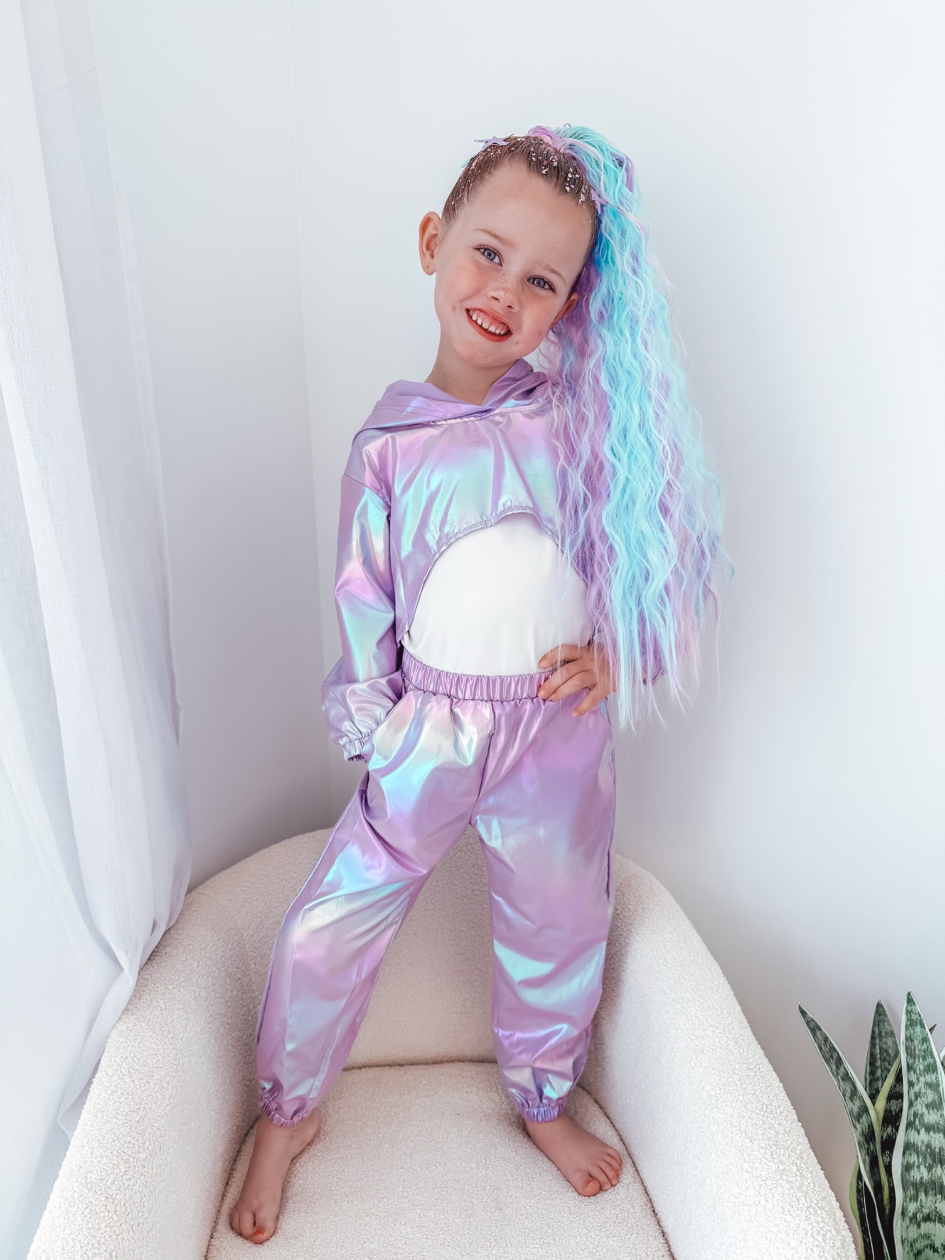 Playful Unicorn High Ponytail With Pastel Ombre