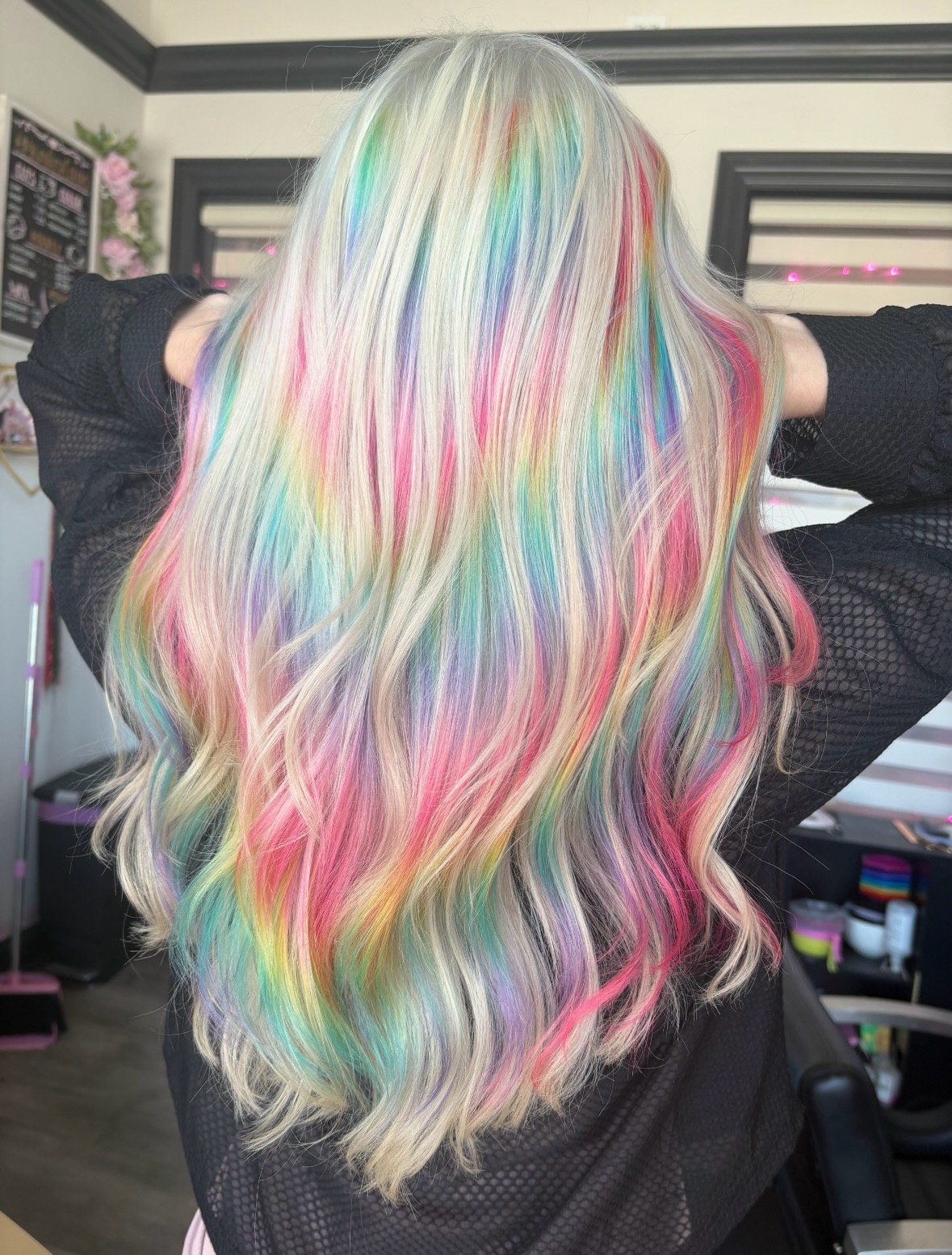 Rainbow Pastel Peekaboo Highlights