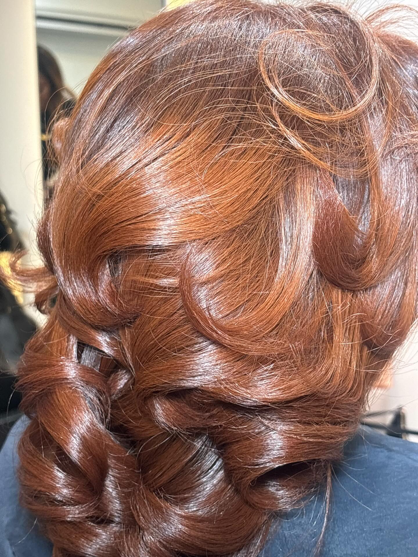 Rich Auburn Waves With Voluminous Curls