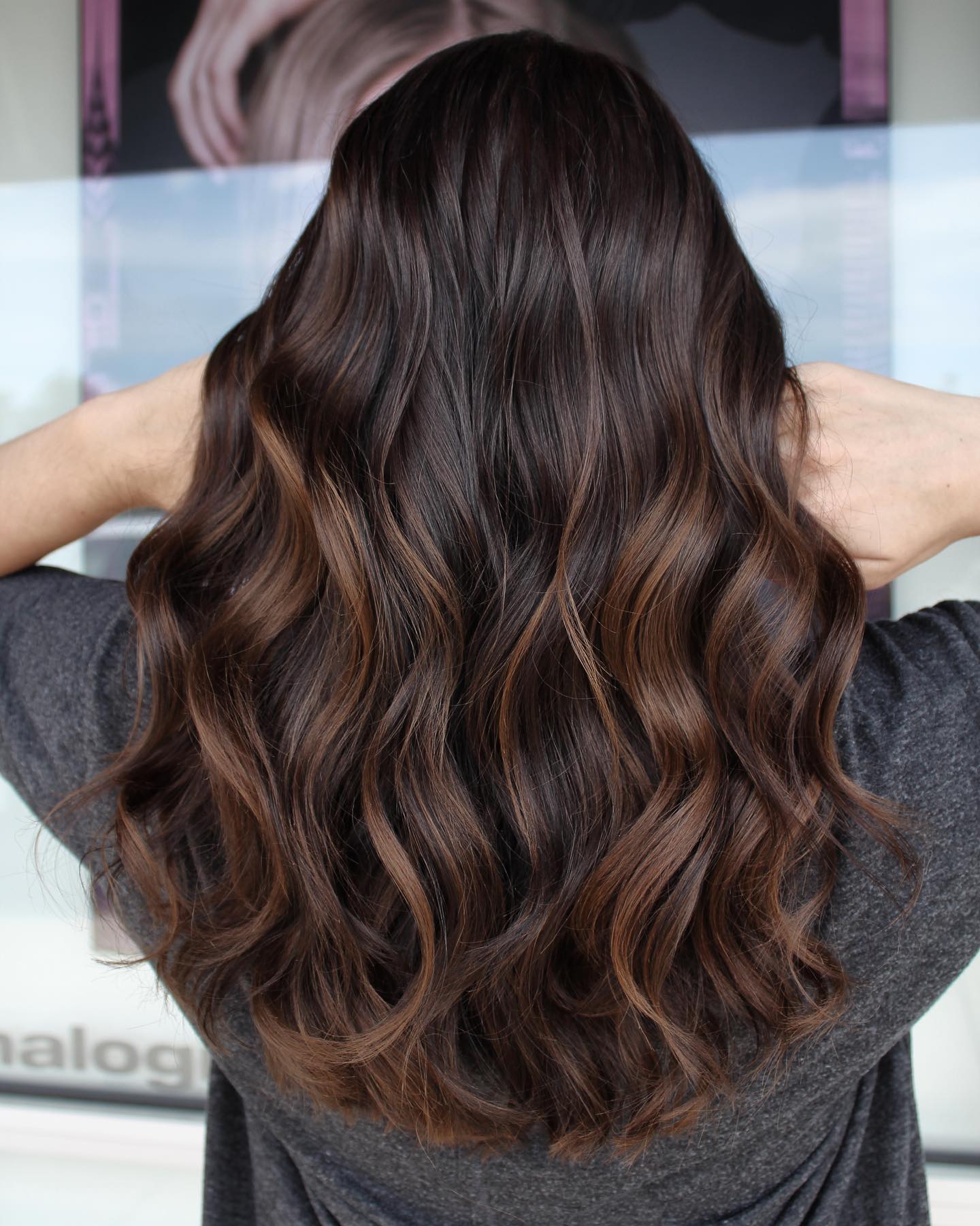 Rich Espresso Balayage With Warm Undertones