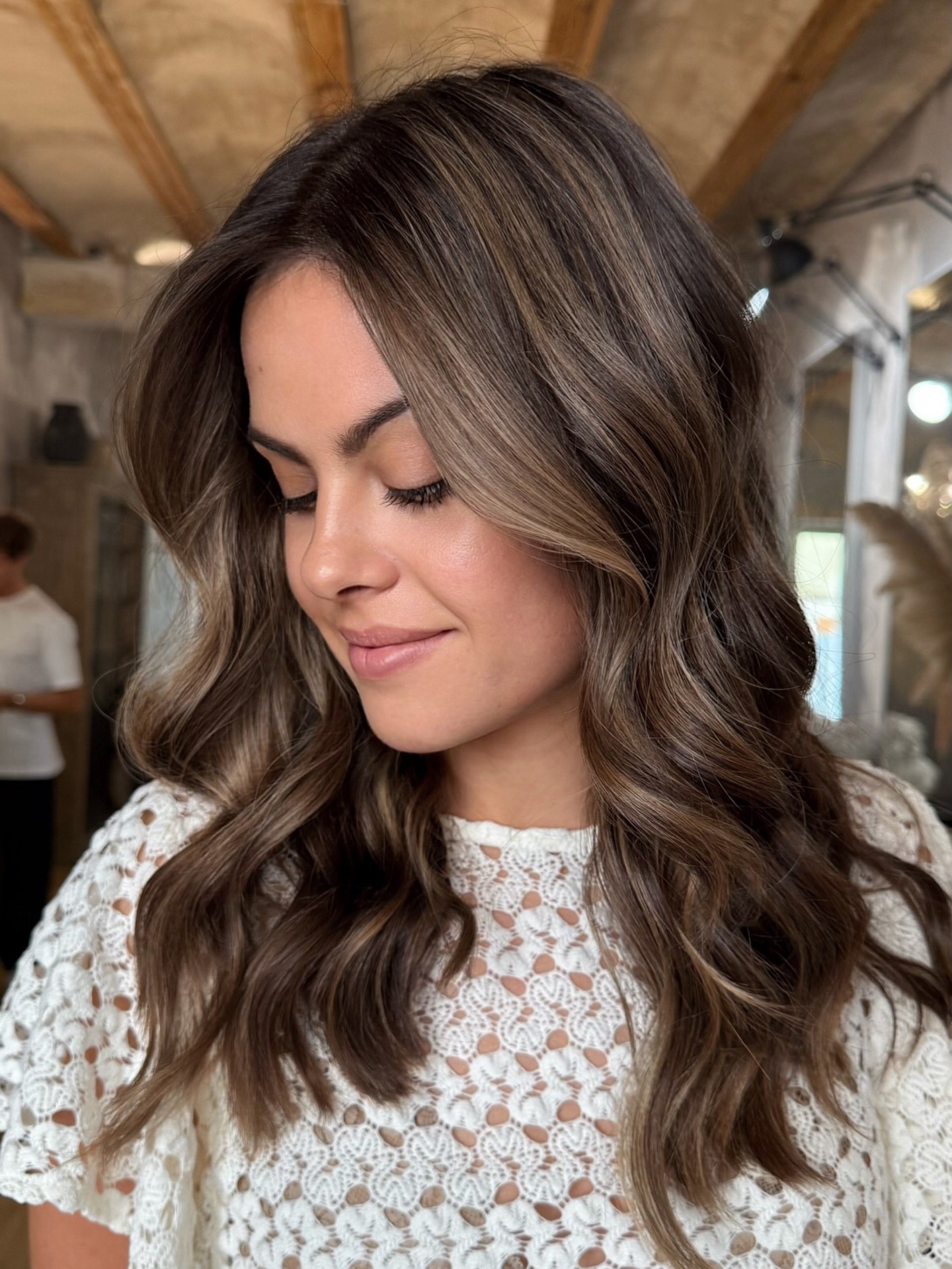 Rich Espresso Waves With Subtle Ashy Balayage