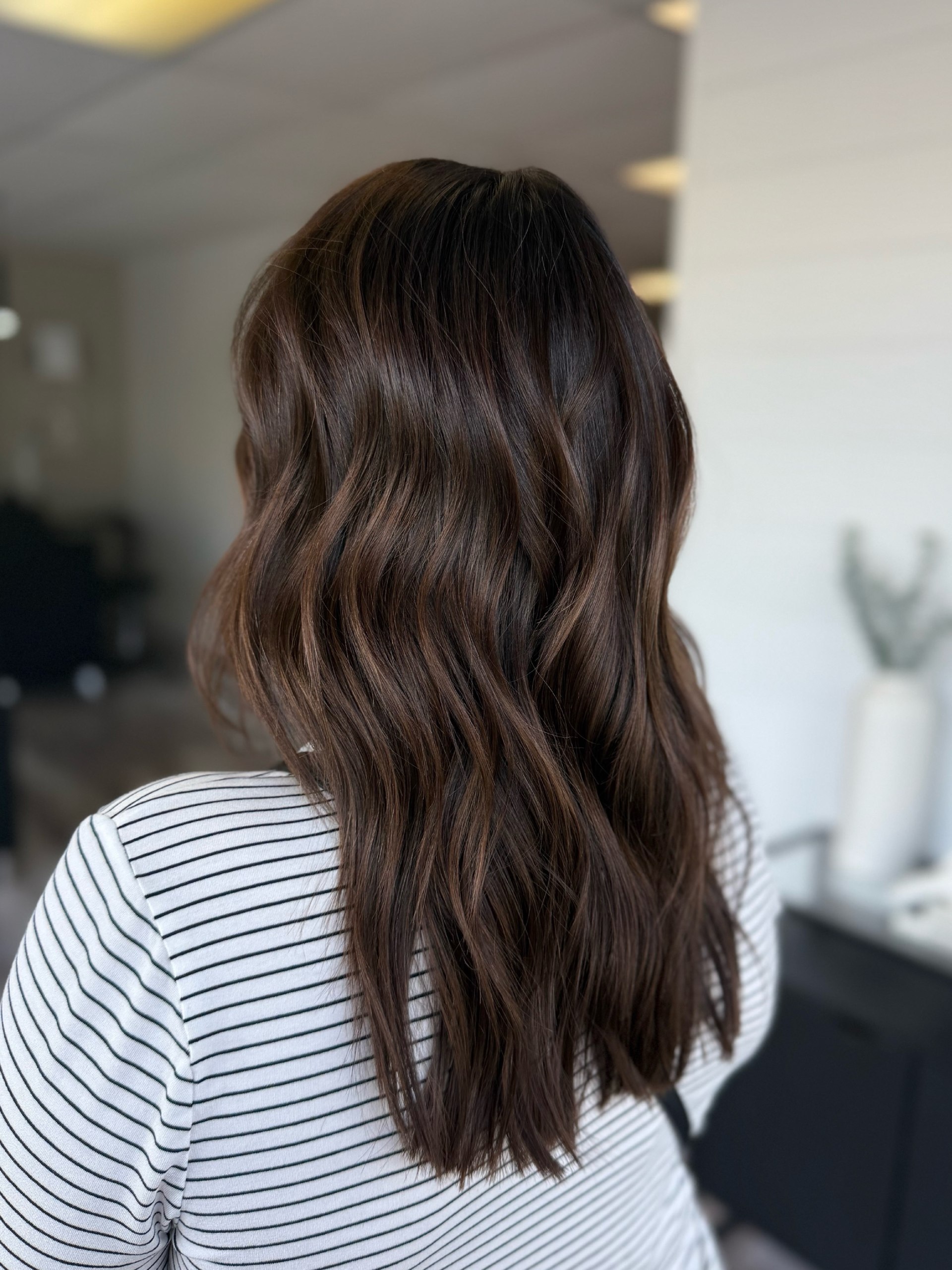 Rich Espresso Waves With Subtle Caramel Highlights