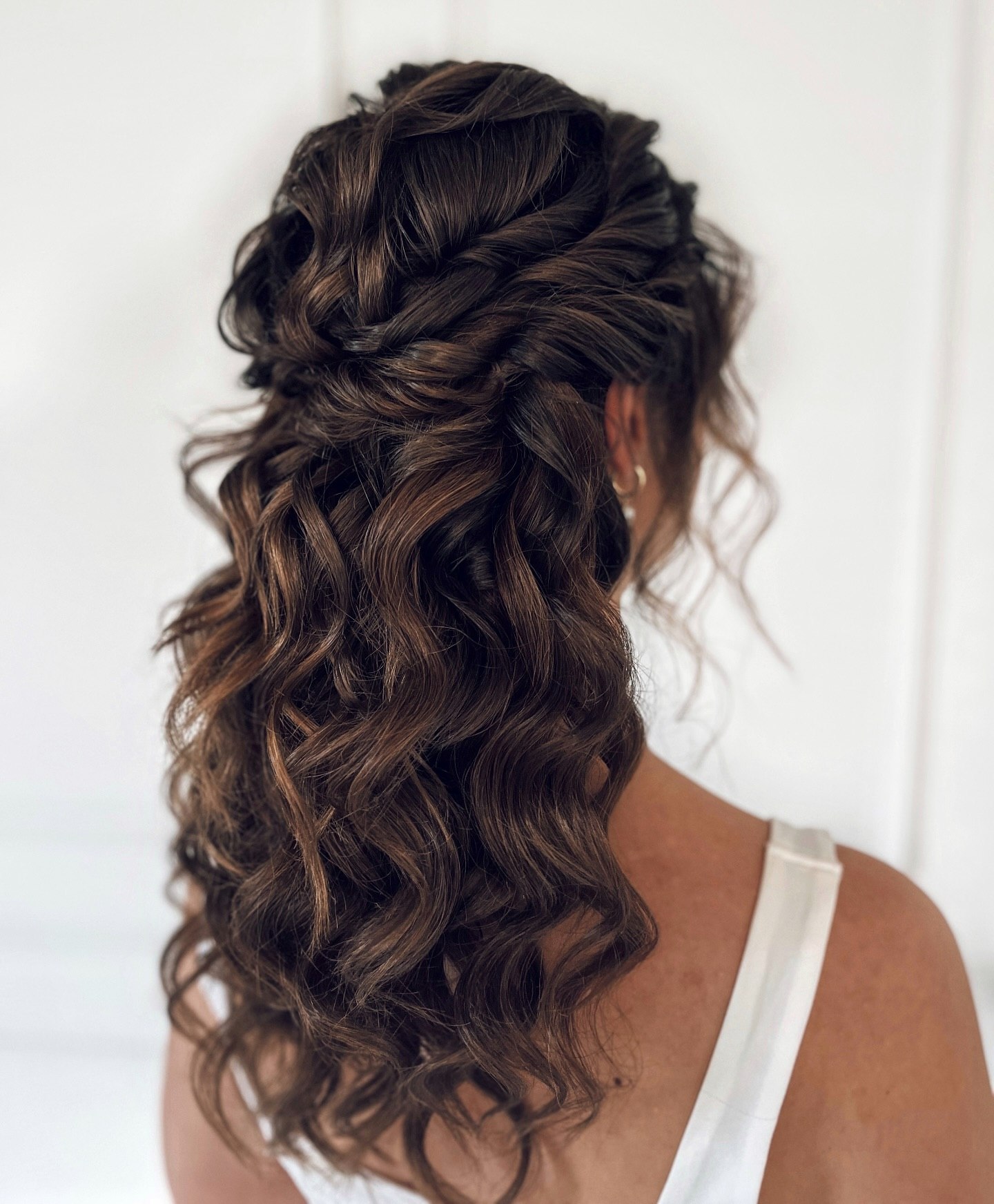 Romantic Braided Half-Up With Cascading Curls