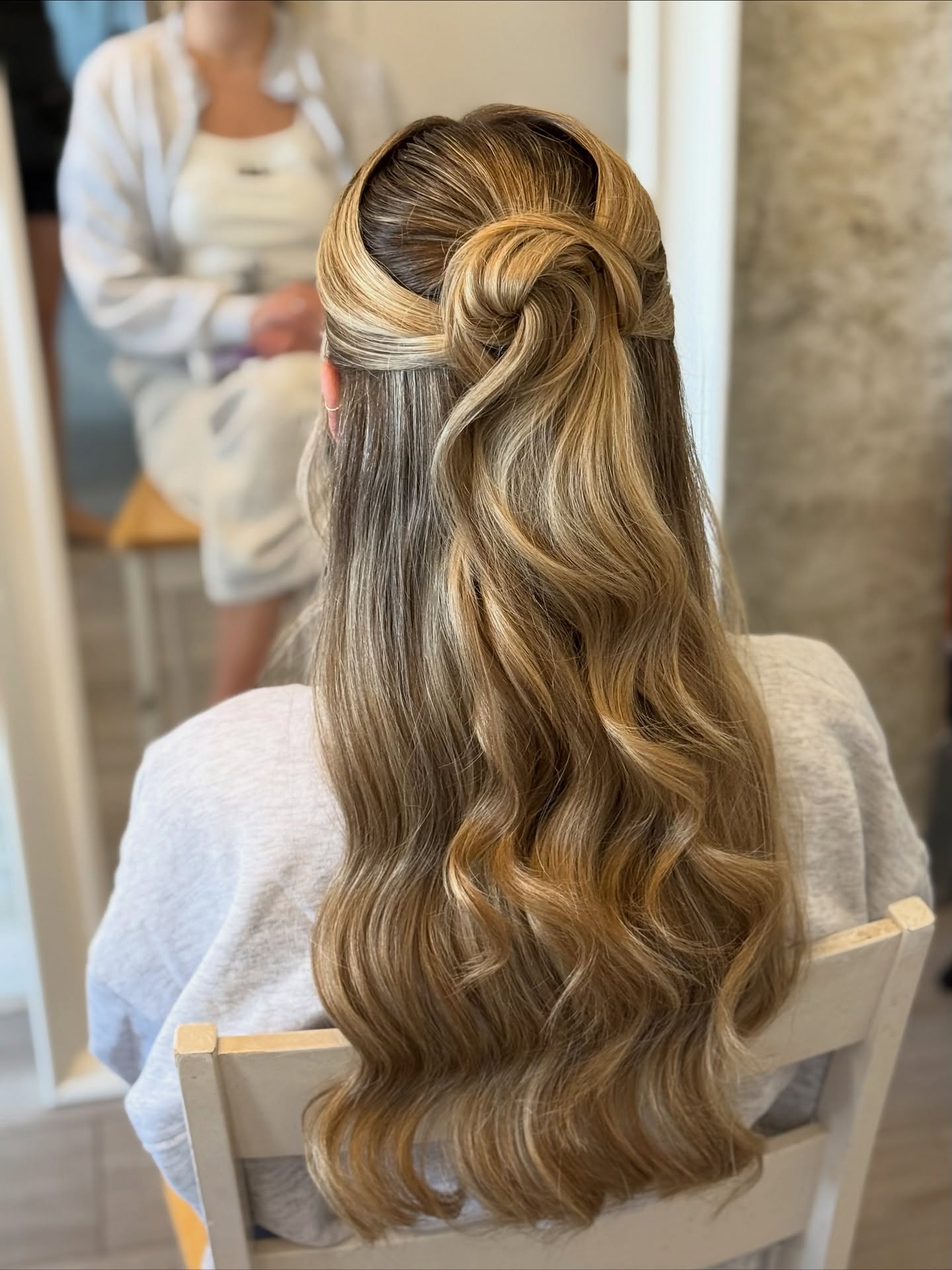 Romantic Braided Half Up with Loose Waves