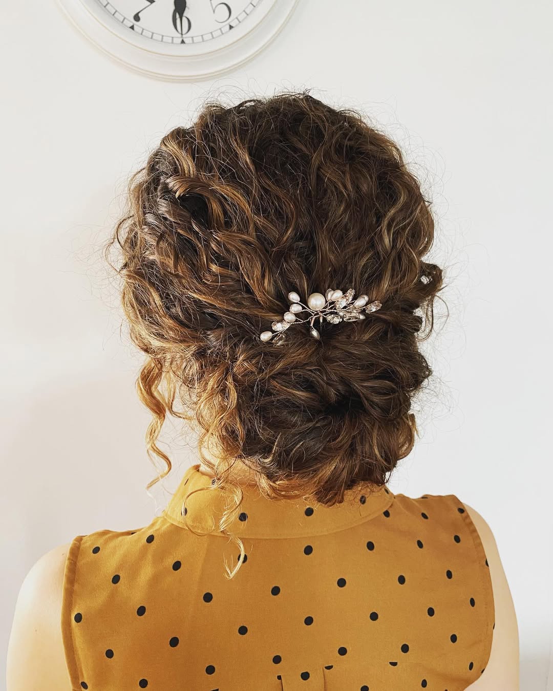 Romantic Chignon With Pearl Embellishment