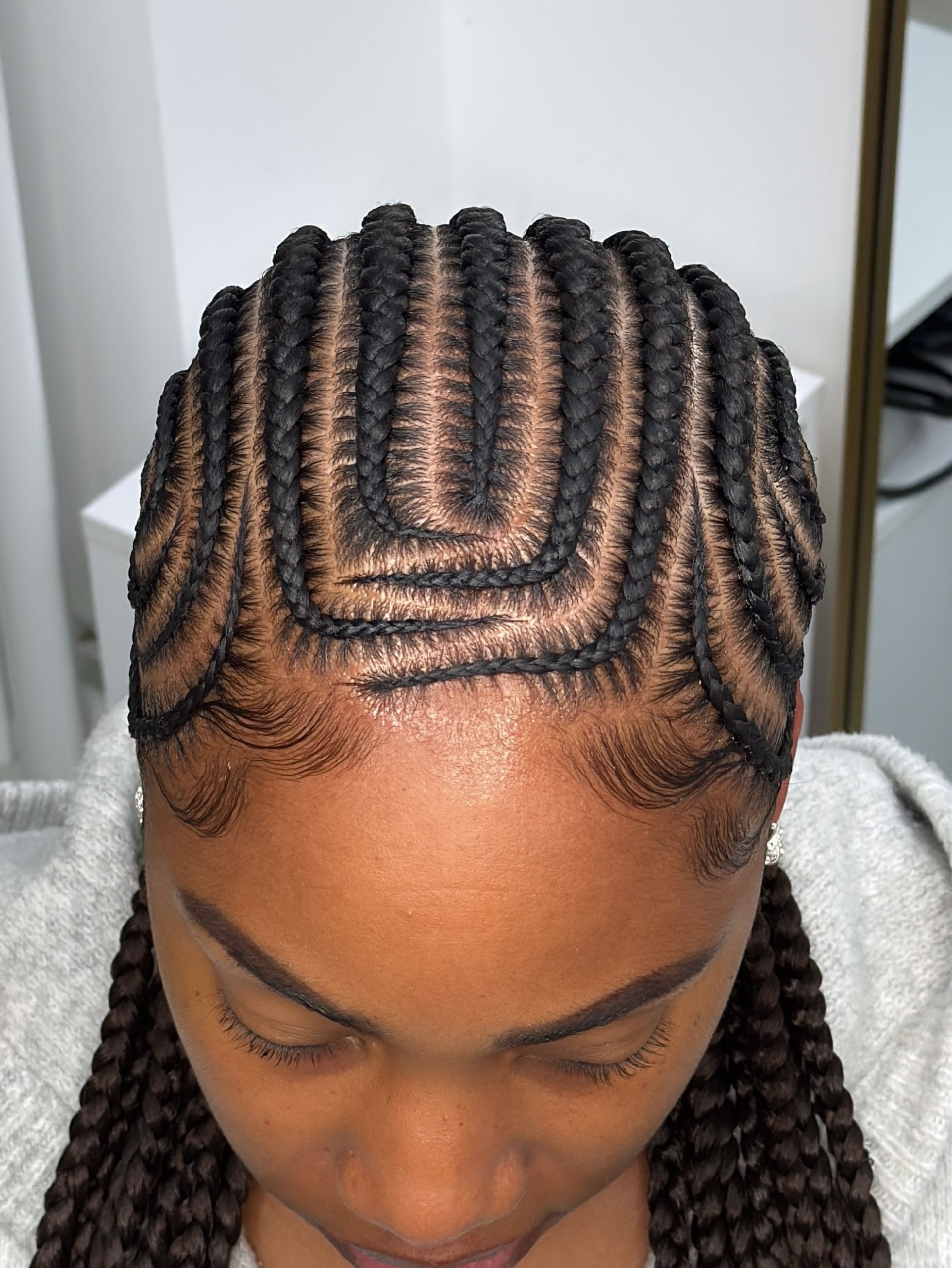 Sharp Zigzag Cornrows With Sleek Edges