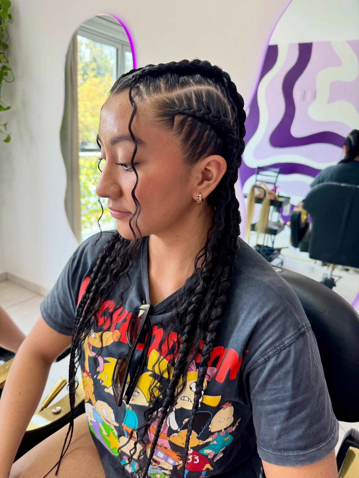 Sleek Double Dutch Braids With Baby Hairs